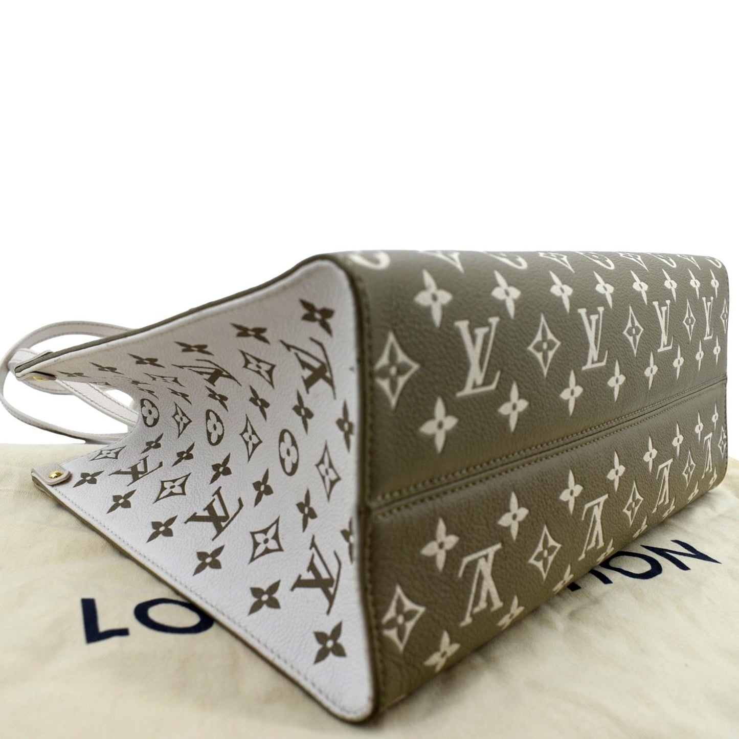 LOUIS VUITTON Women Onthego Spring City MM Monogram Empreinte Leather Shoulder Bag Bicolor