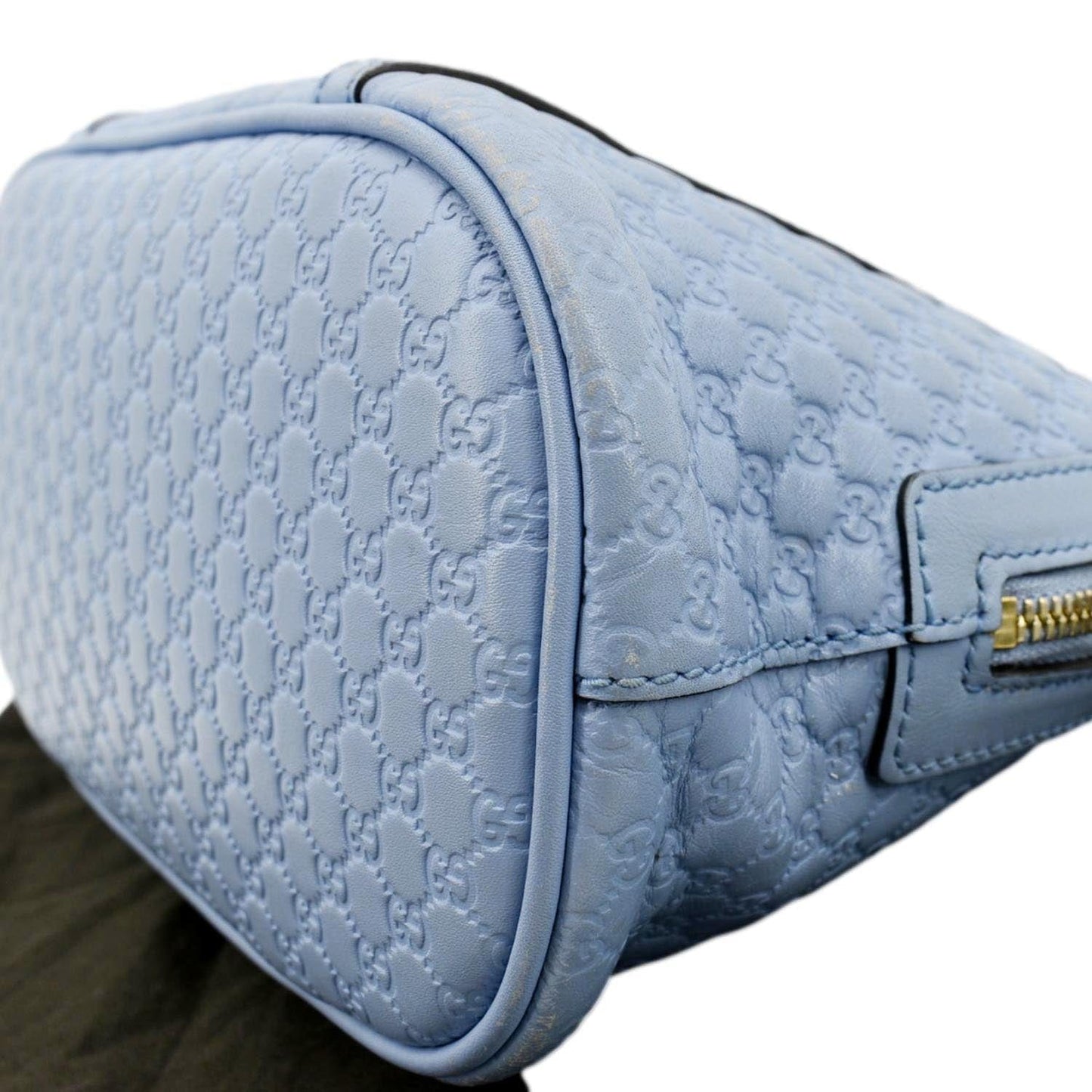 GUCCI Mini Dome Leather Crossbody Bag Mineral Blue 449654