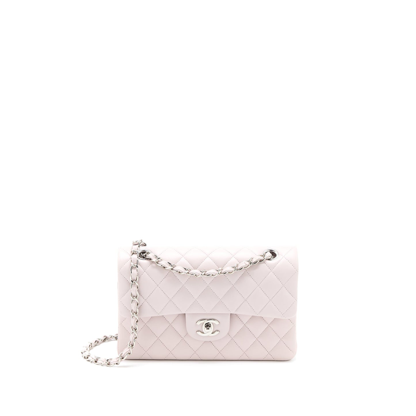 Chanel Small Classic Double Flap Lambskin Light Purple SHW (Microchip)