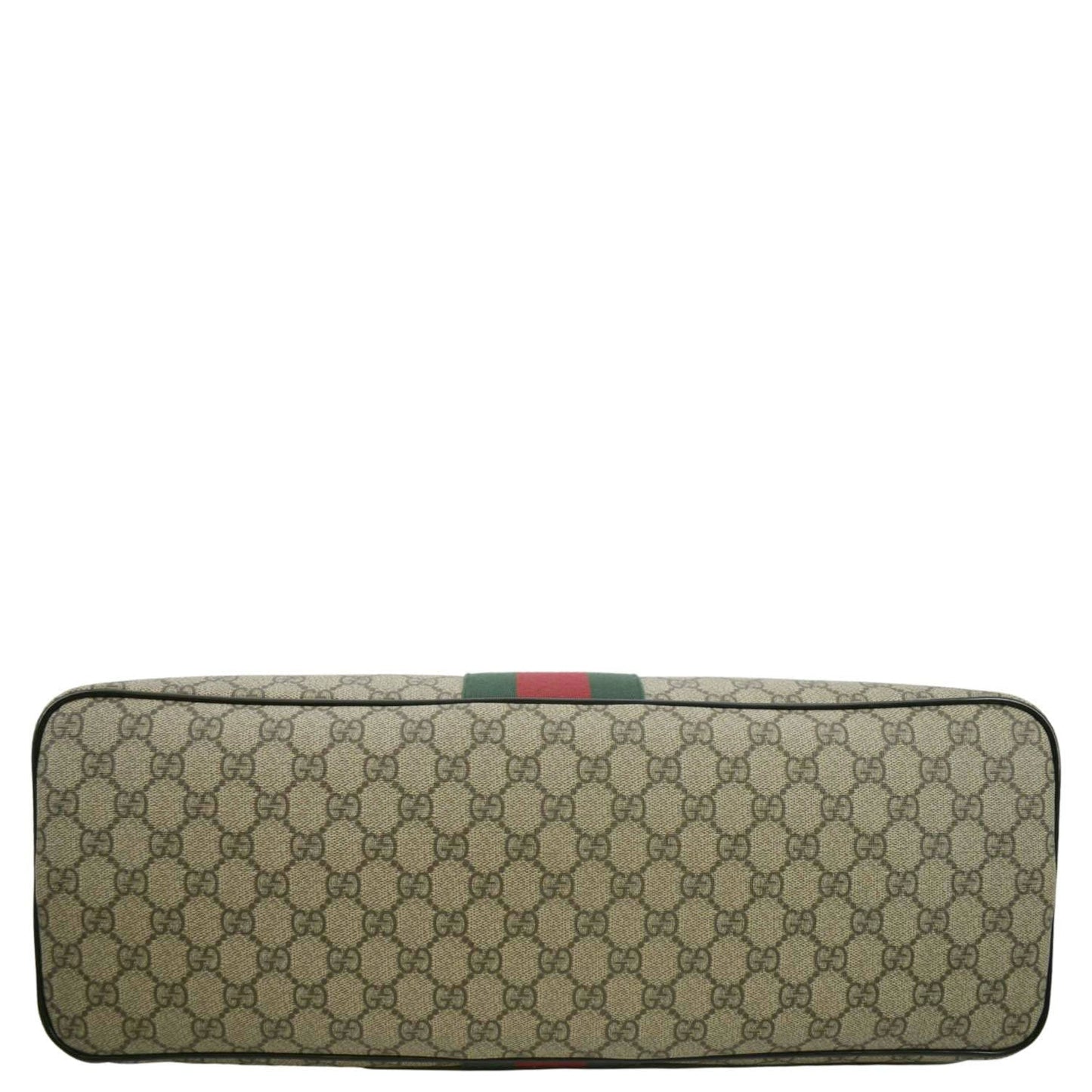 GUCCI Zipper Web GG Supreme Canvas Tote Shoulder Bag Black 359261