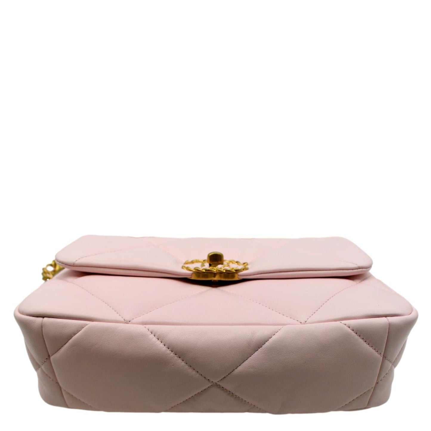 CHANEL 19 Medium Flap Quilted Lambskin Leather Shoulder Bag Light Pink