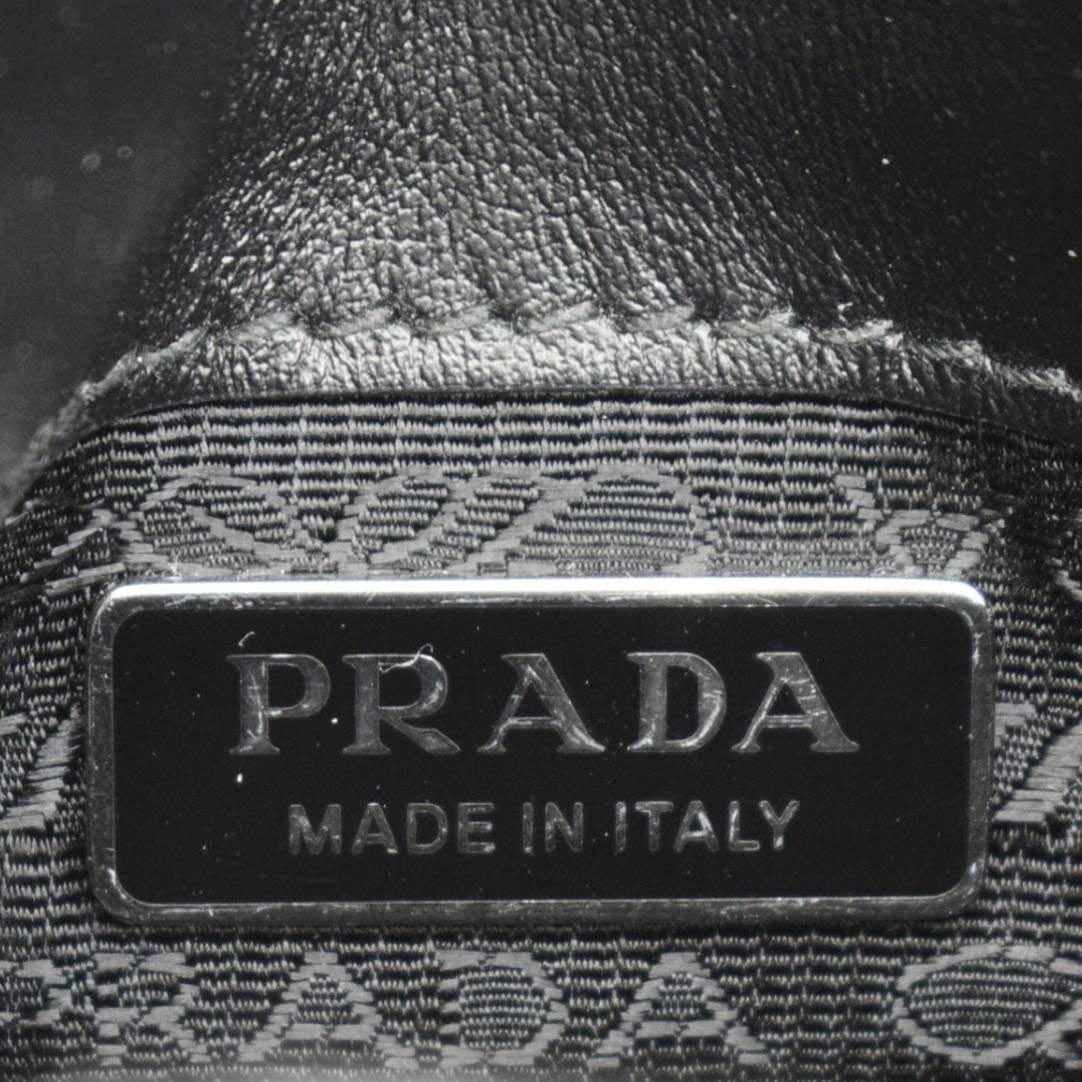 PRADA Cleo Mini Brushed Leather Crossbody Bag Black