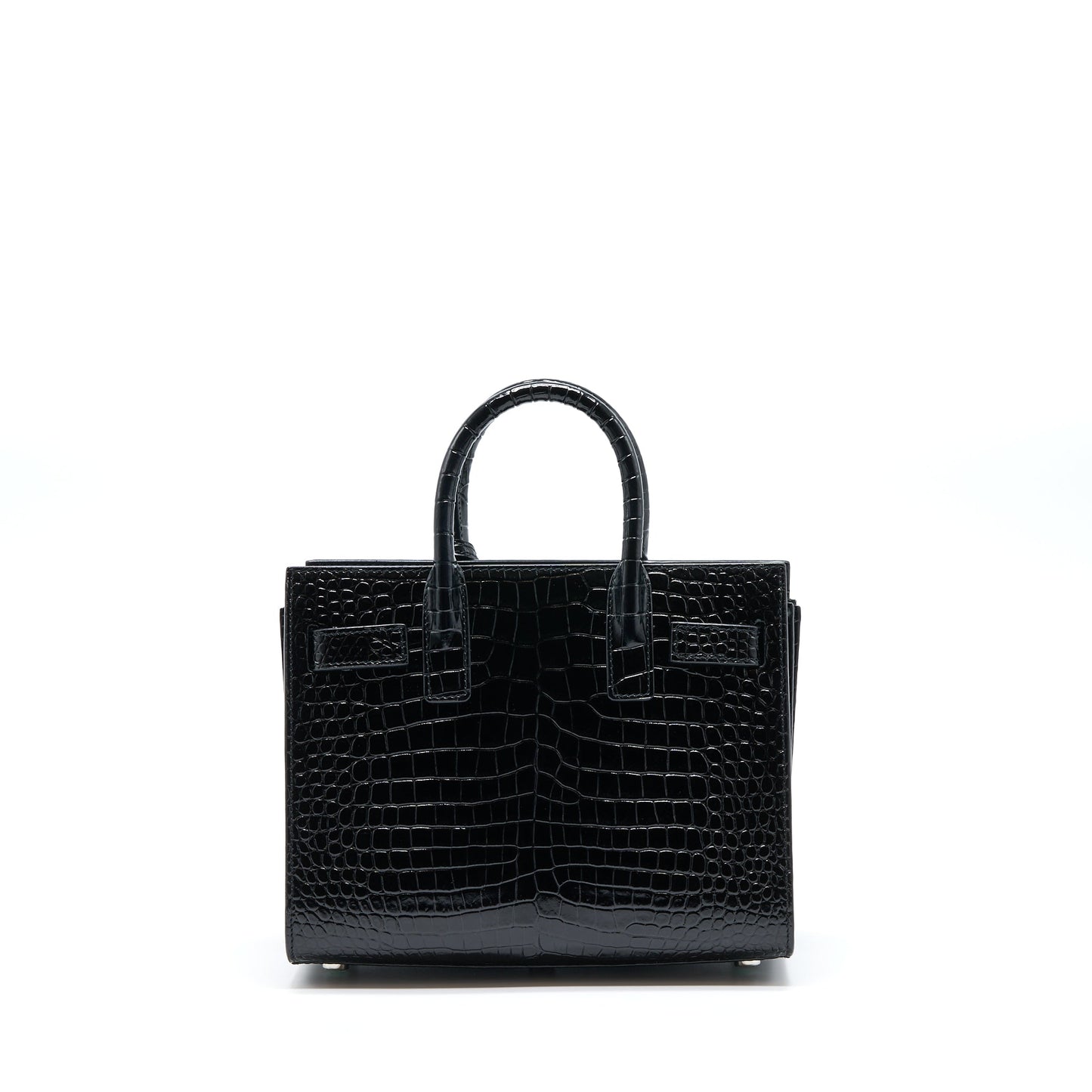 Saint Laurent/ Sac De Jour Nano Crocodile-Embossed Black