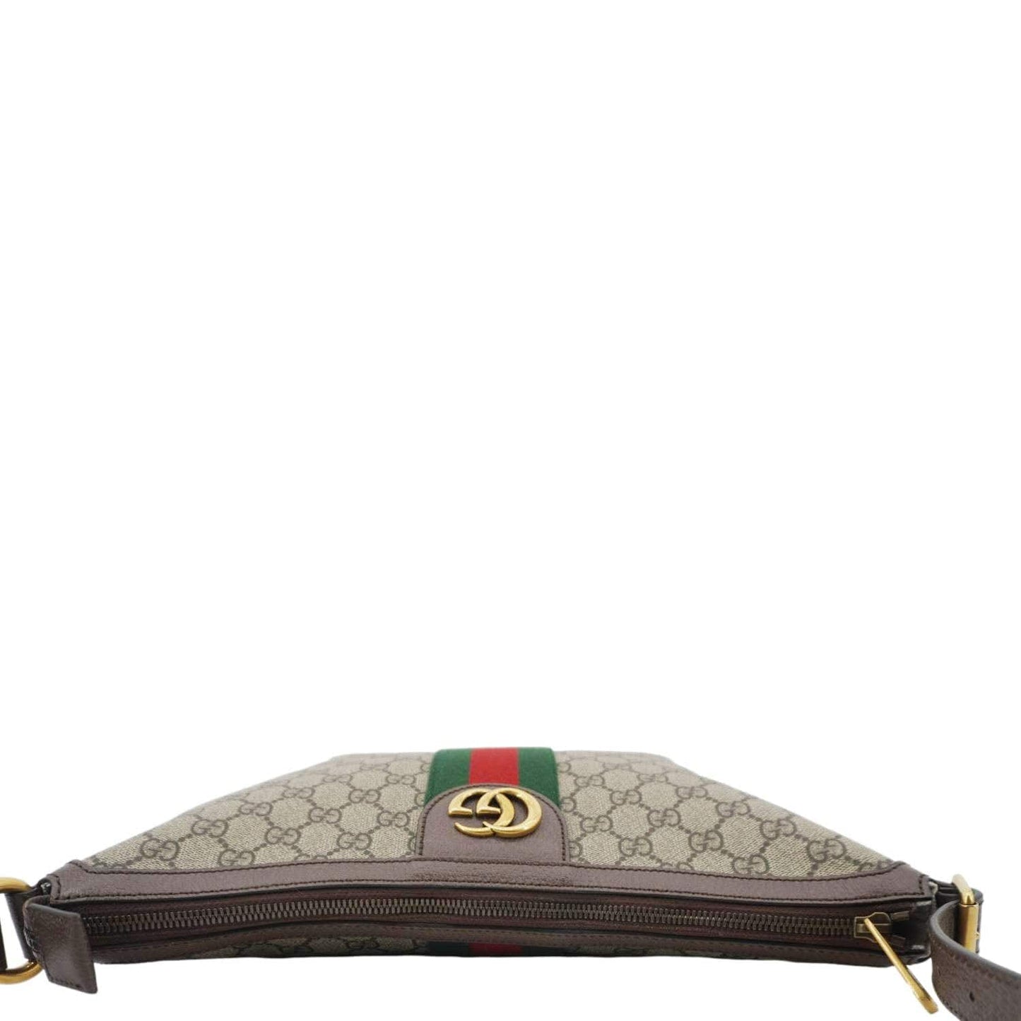 GUCCI Ophidia Web Half Moon GG Supreme Canvas Hobo Bag Beige 598125