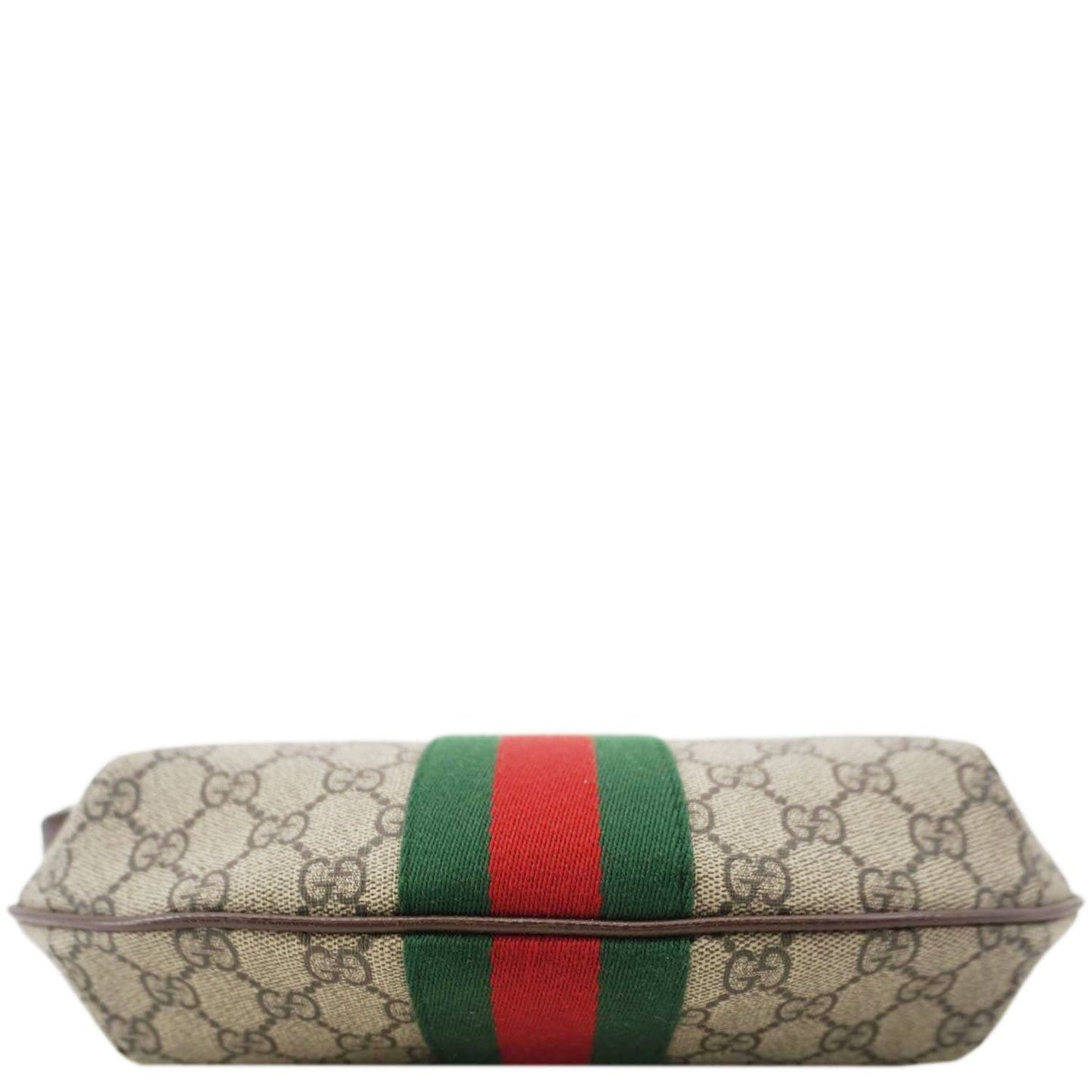 GUCCI Ophidia Web Half Moon GG Supreme Canvas Hobo Bag Beige 598125