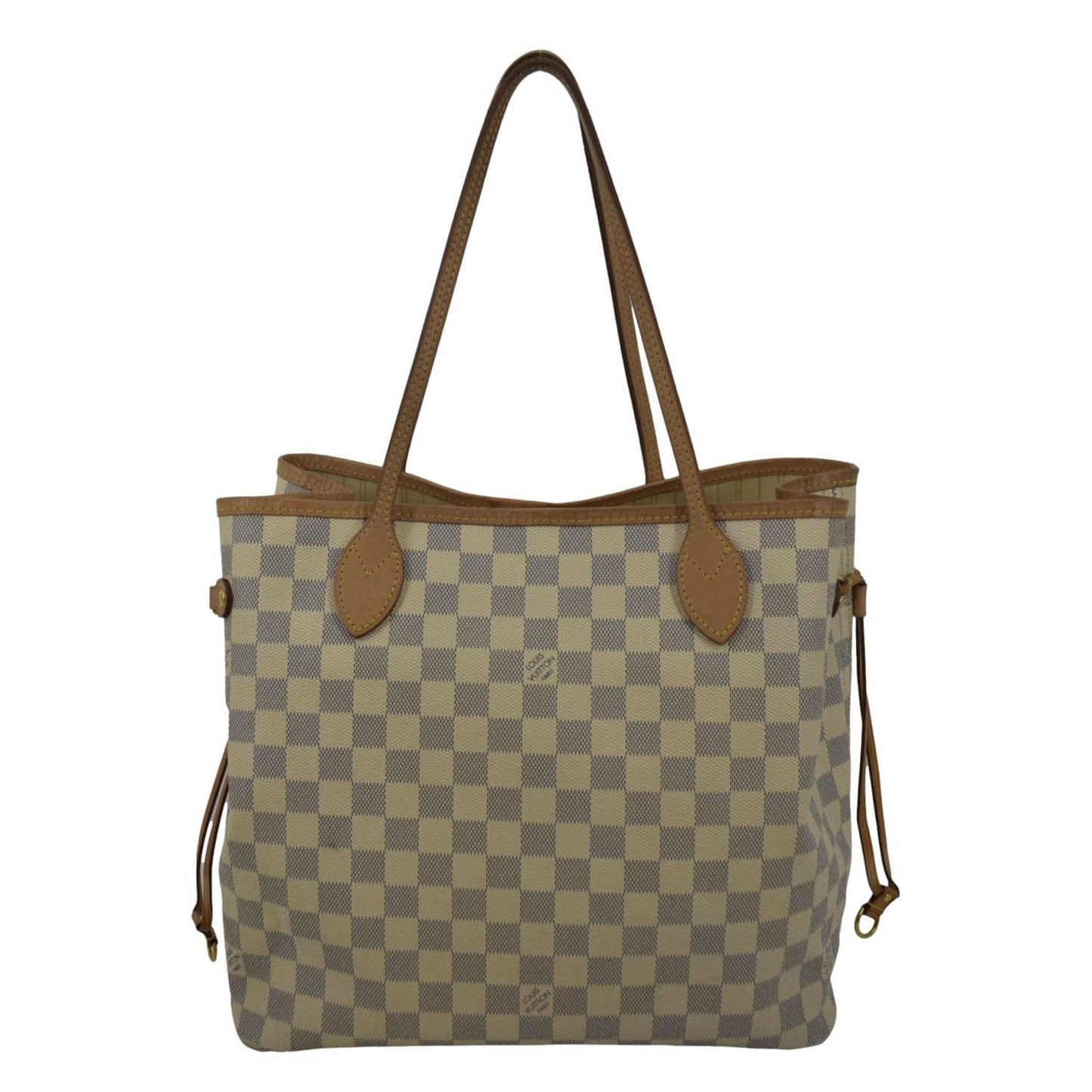 LOUIS VUITTON Neverfull MM Damier Azur Shoulder Bag White