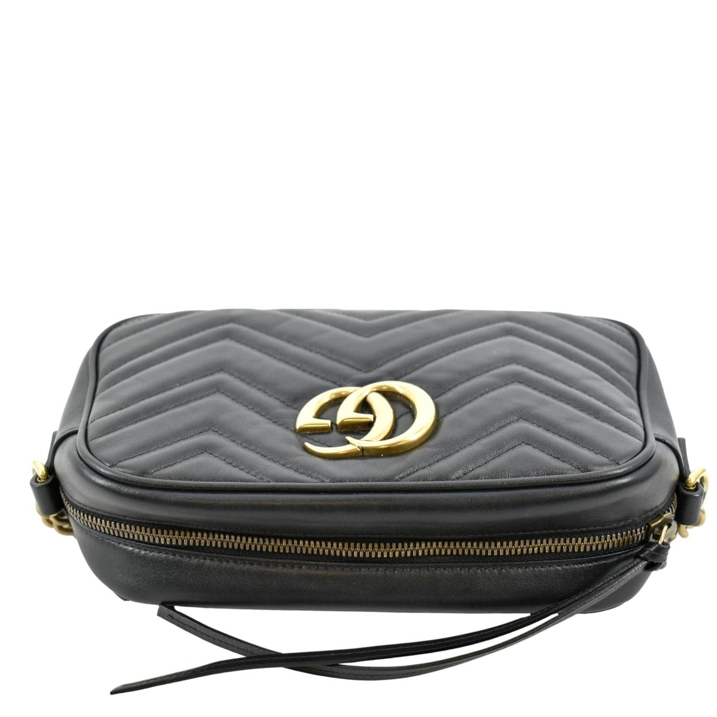 GUCCI GG Marmont Small Matelasse Leather Crossbody Bag Black 447632