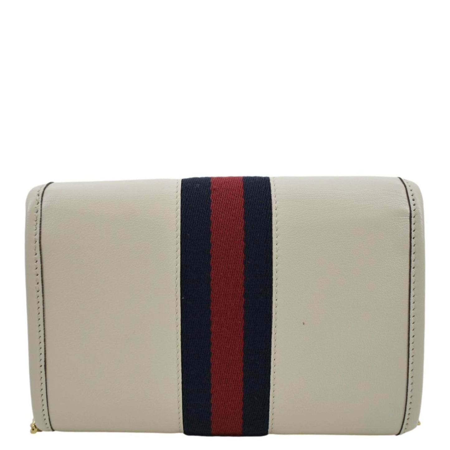 GUCCI Rajah Mini Leather Chain Shoulder Bag White 573797