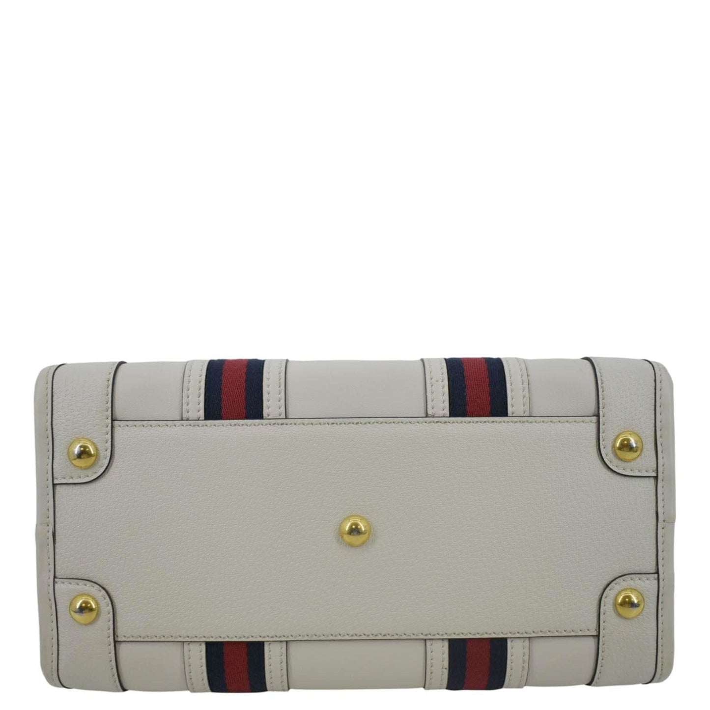 GUCCI Medium Top Handle Leather Shoulder Bag White 715666