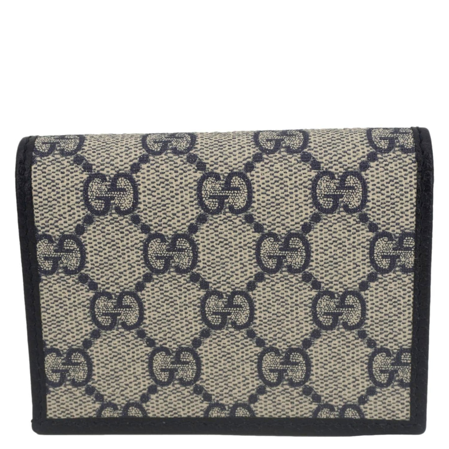 GUCCI Horsebit 1955 GG Supreme Canvas Card Case Wallet Beige 621887