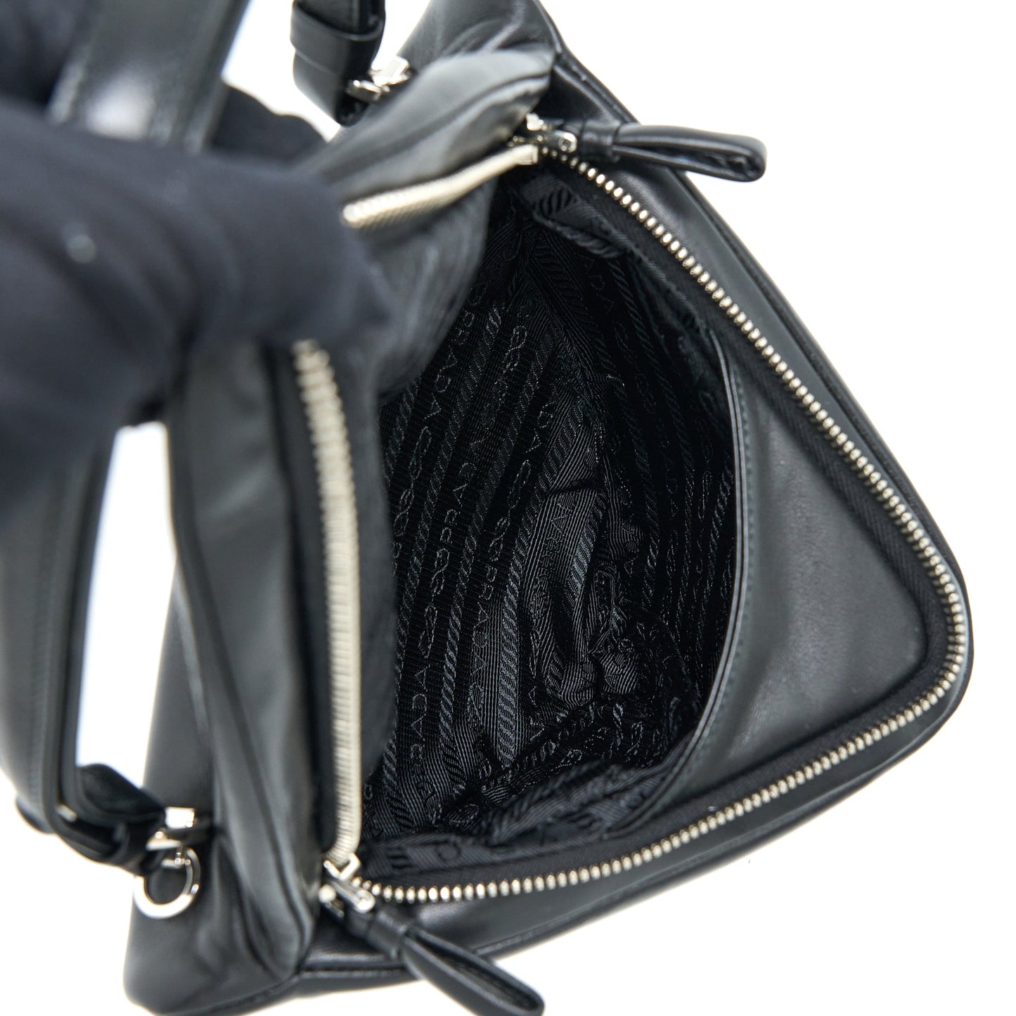 Prada Padded Nappa Triangle Purse Black