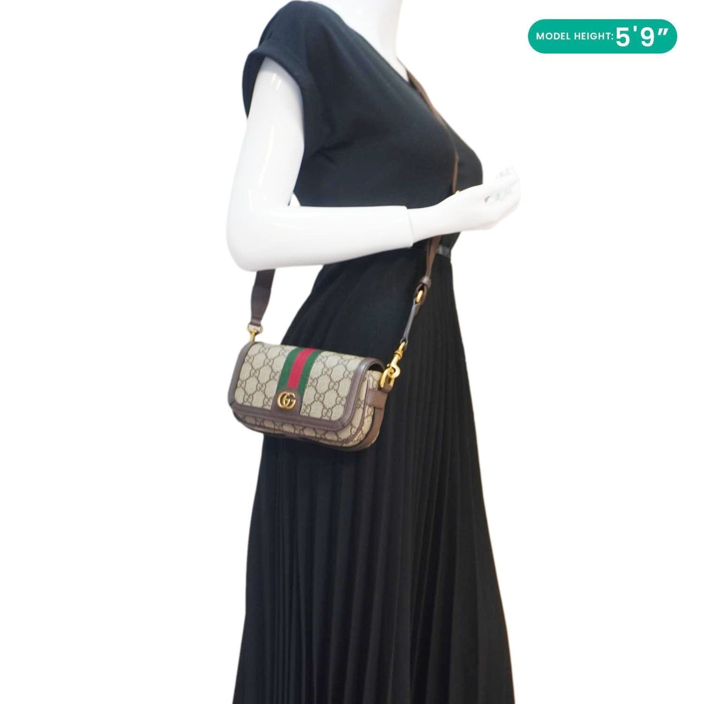 GUCCI Ophidia Super Mini GG Supreme Canvas Shoulder Bag Beige 795466