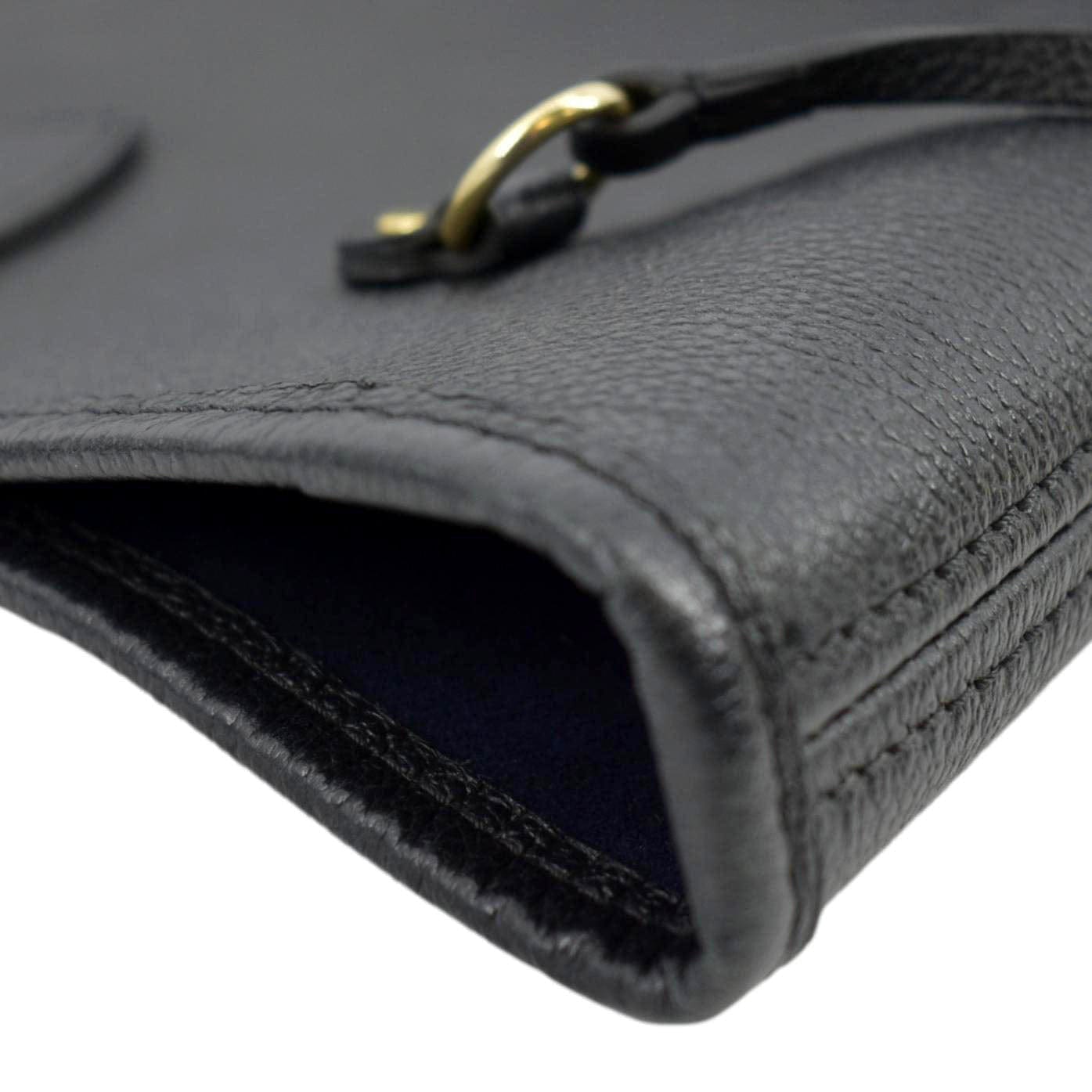 LOUIS VUITTON Neverfull MM Empreinte Leather Tote Shoulder Bag Black