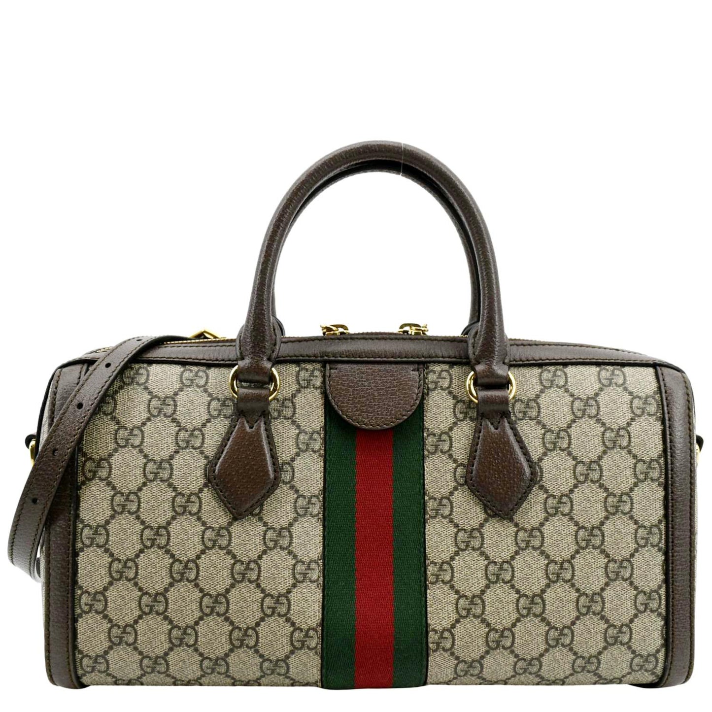 GUCCI Ophidia GG Canvas Medium Top Handle Shoulder Bag Beige 524532