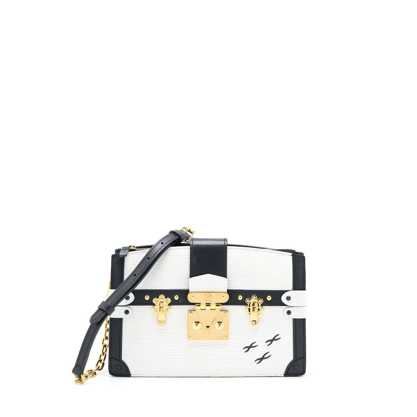 Louis Vuitton Trunk Clutch Epi Black/White