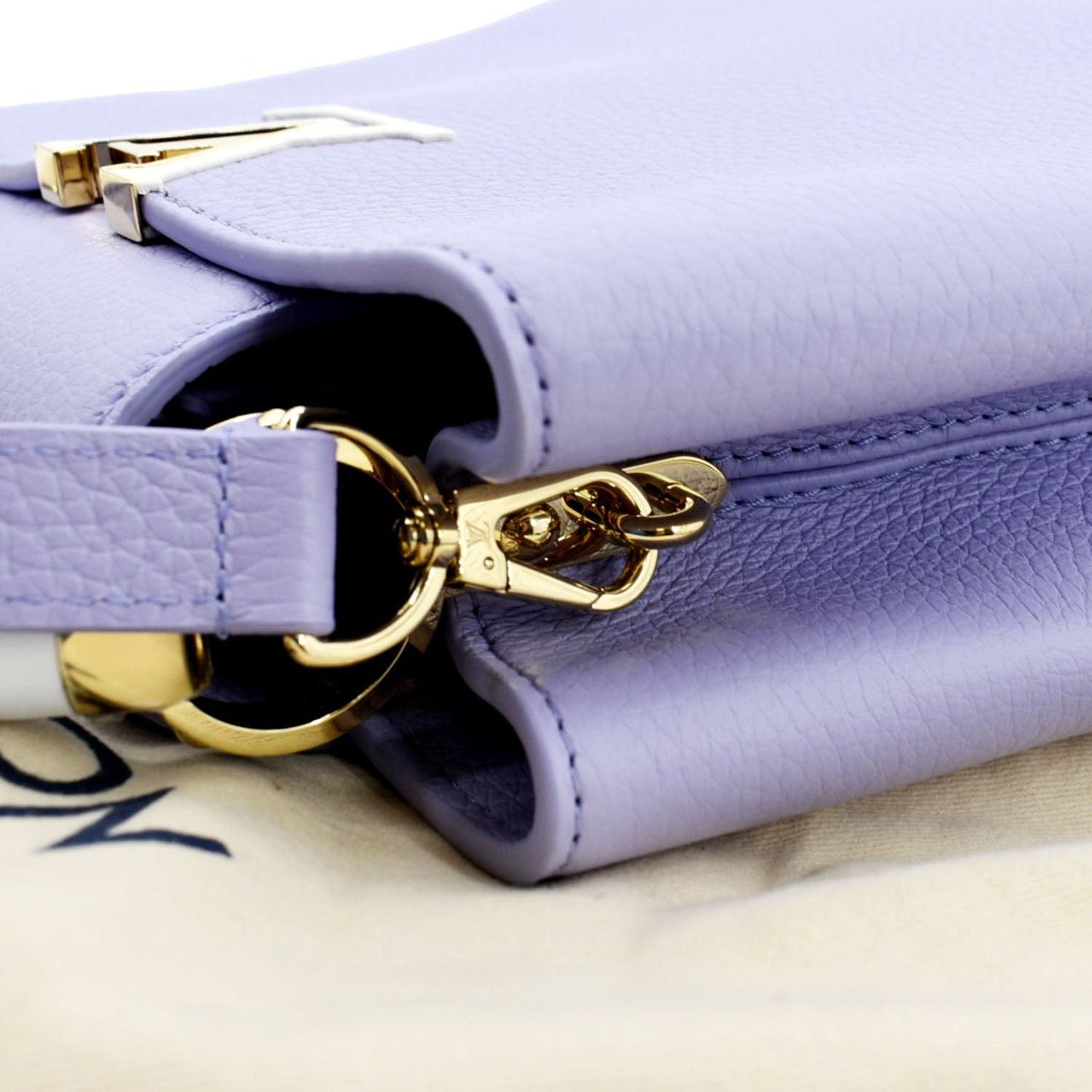 LOUIS VUITTON Capucines BB Taurillon Leather Shoulder Bag Purple