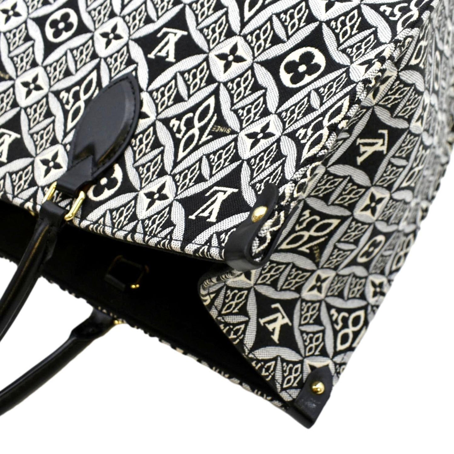 LOUIS VUITTON Onthego GM 1854 Jacquard Tote Bag Grey