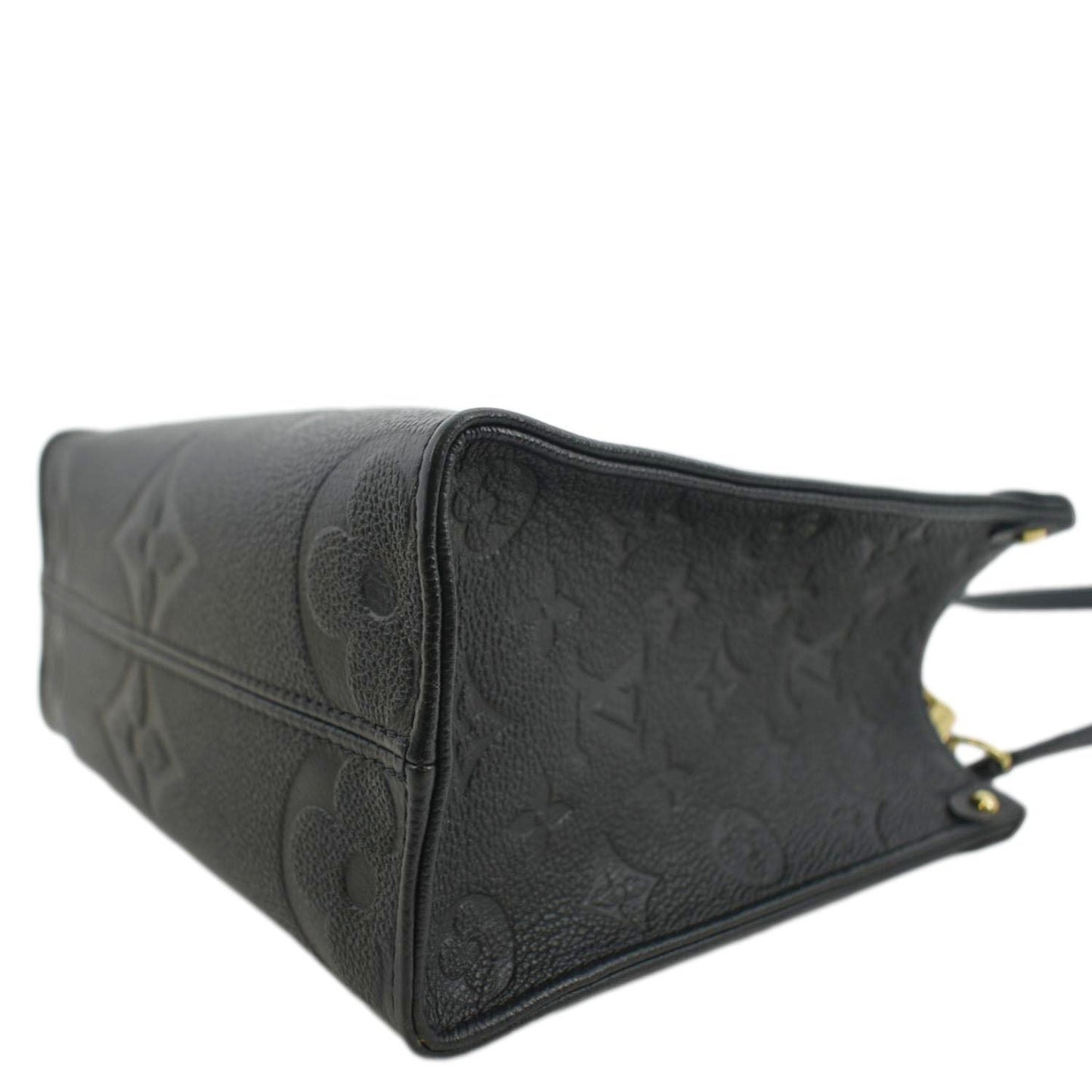 LOUIS VUITTON Onthego PM Monogram Empreinte Tote Shoulder Bag Black