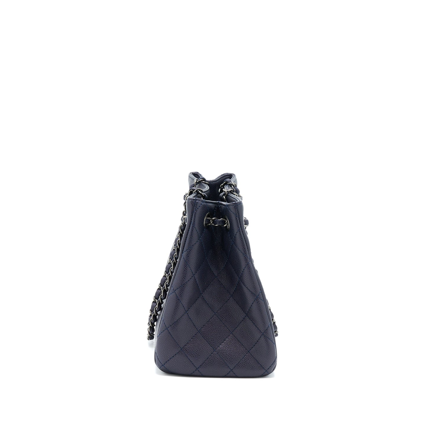 Chanel Tote Bag Caviar Navy Ruthenium Hardware