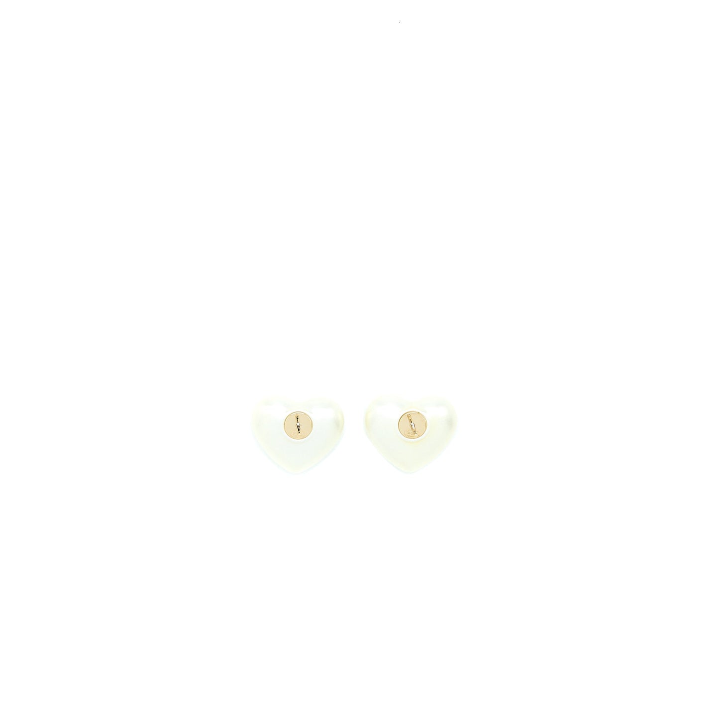Chanel Heart With CC Logo Earrings Light Gold Tone