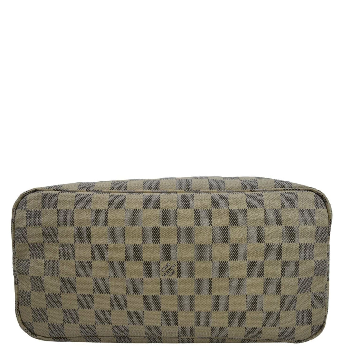 LOUIS VUITTON Neverfull MM Damier Azur Shoulder Bag White
