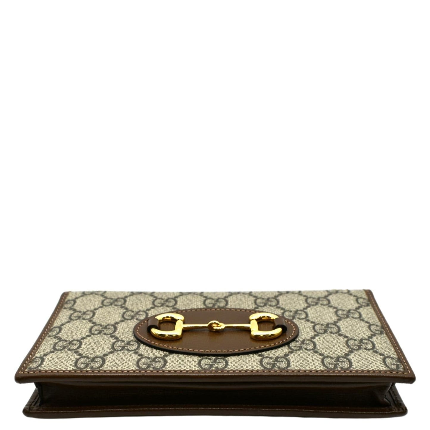 GUCCI Horsebit 1955 GG Supreme Canvas Crossbody Chain Wallet Beige 621392