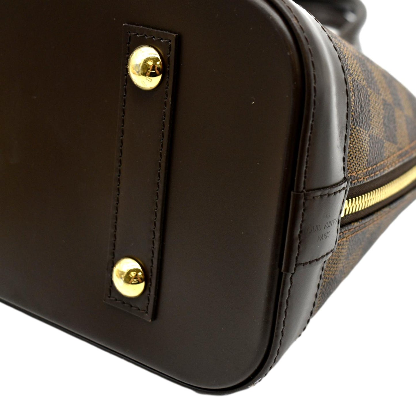 LOUIS VUITTON Alma PM Damier Ebene Satchel Bag Brown