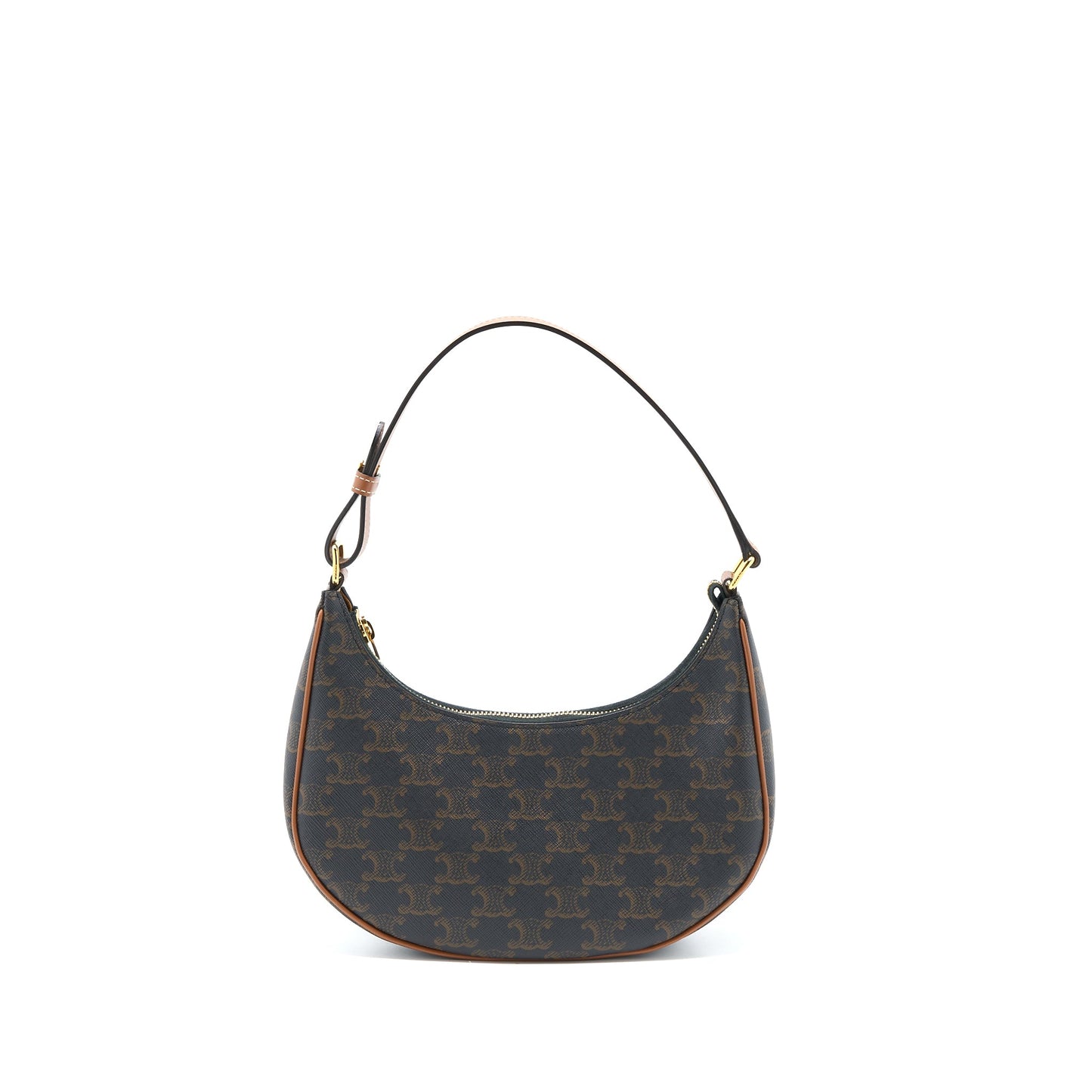 Celine Ava Purse in Triomphe Canvas/Calfskin Tan