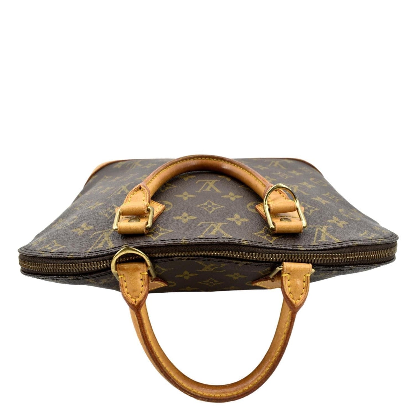 LOUIS VUITTON Alma  Monogram Canvas Satchel Crossbody Bag Brown