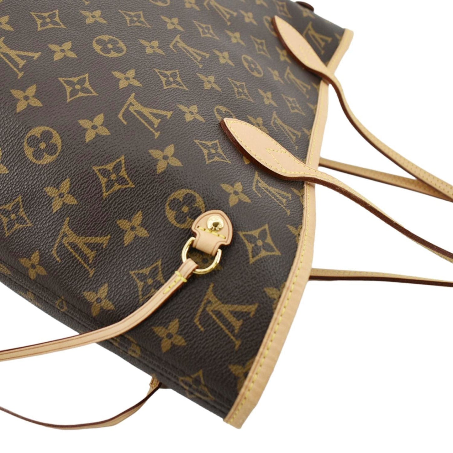 LOUIS VUITTON Neverfull MM Monogram Canvas Tote Bag Brown