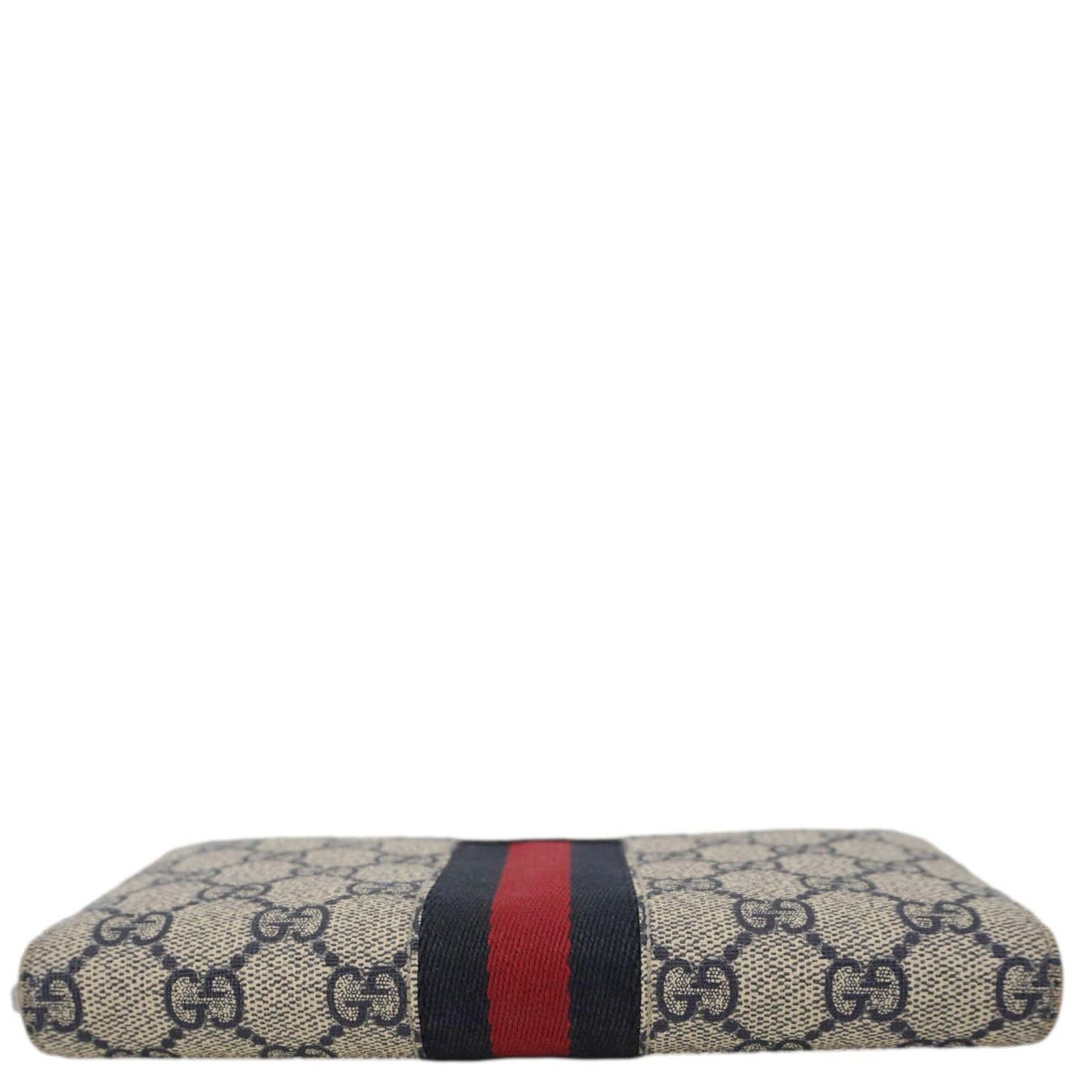 GUCCI GG Supreme Canvas Zip Around Wallet White 408831
