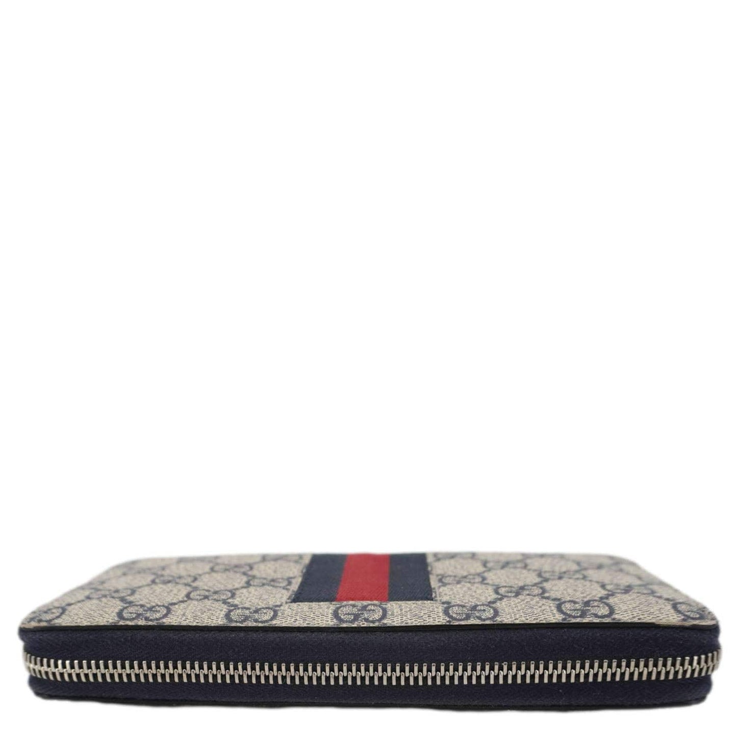 GUCCI GG Supreme Canvas Zip Around Wallet White 408831