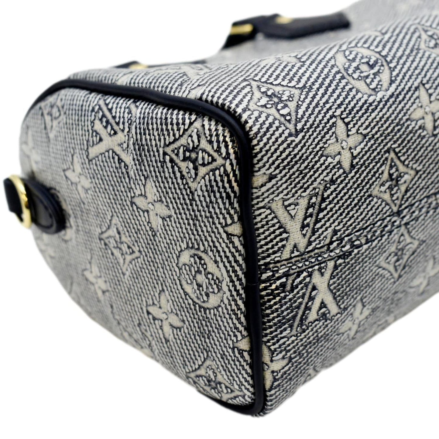 LOUIS VUITTON Speedy 20 Bandouliere Monogram Jacquard Canvas Satchel Bag Blue