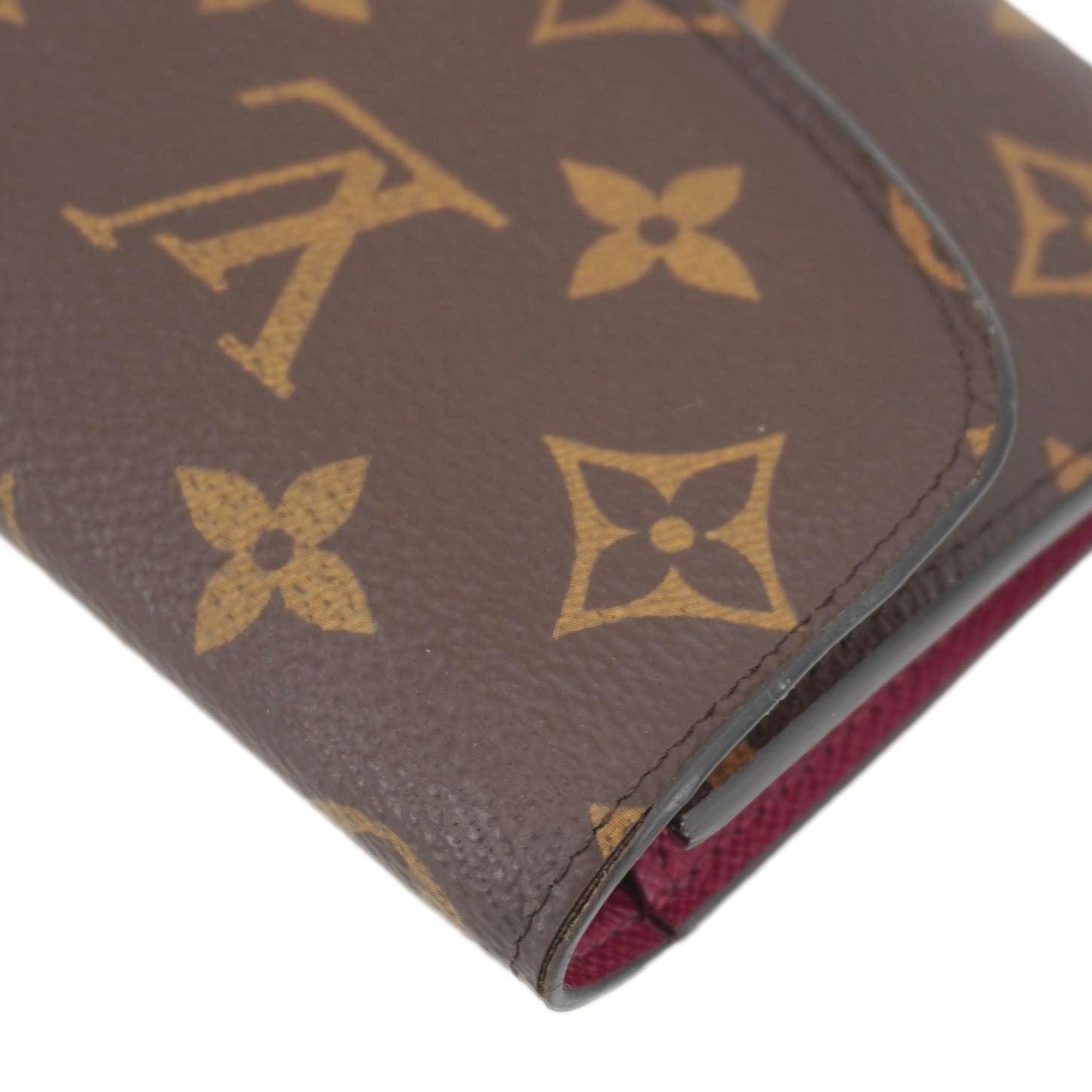 LOUIS VUITTON Emilie Monogram Canvas Wallet Fuchsia