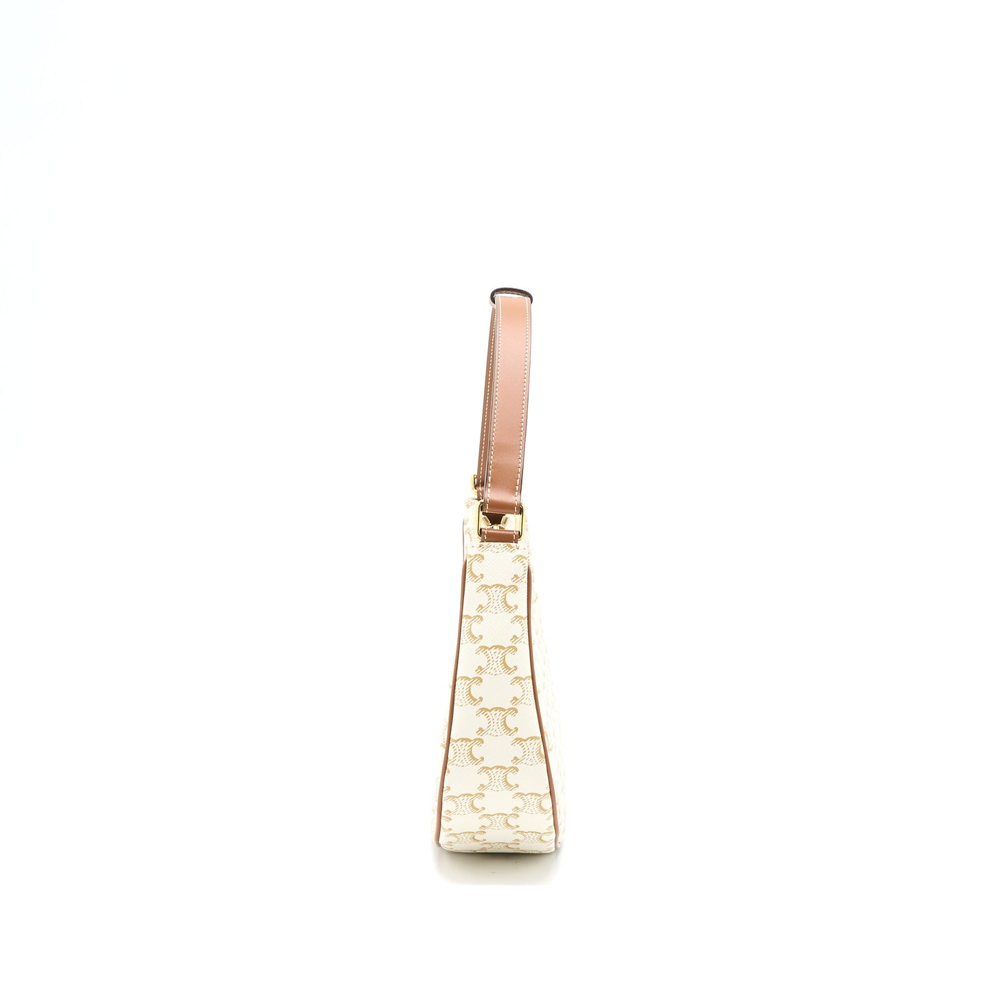Celine Ava Purse in Triomphe Canvas/Calfskin White