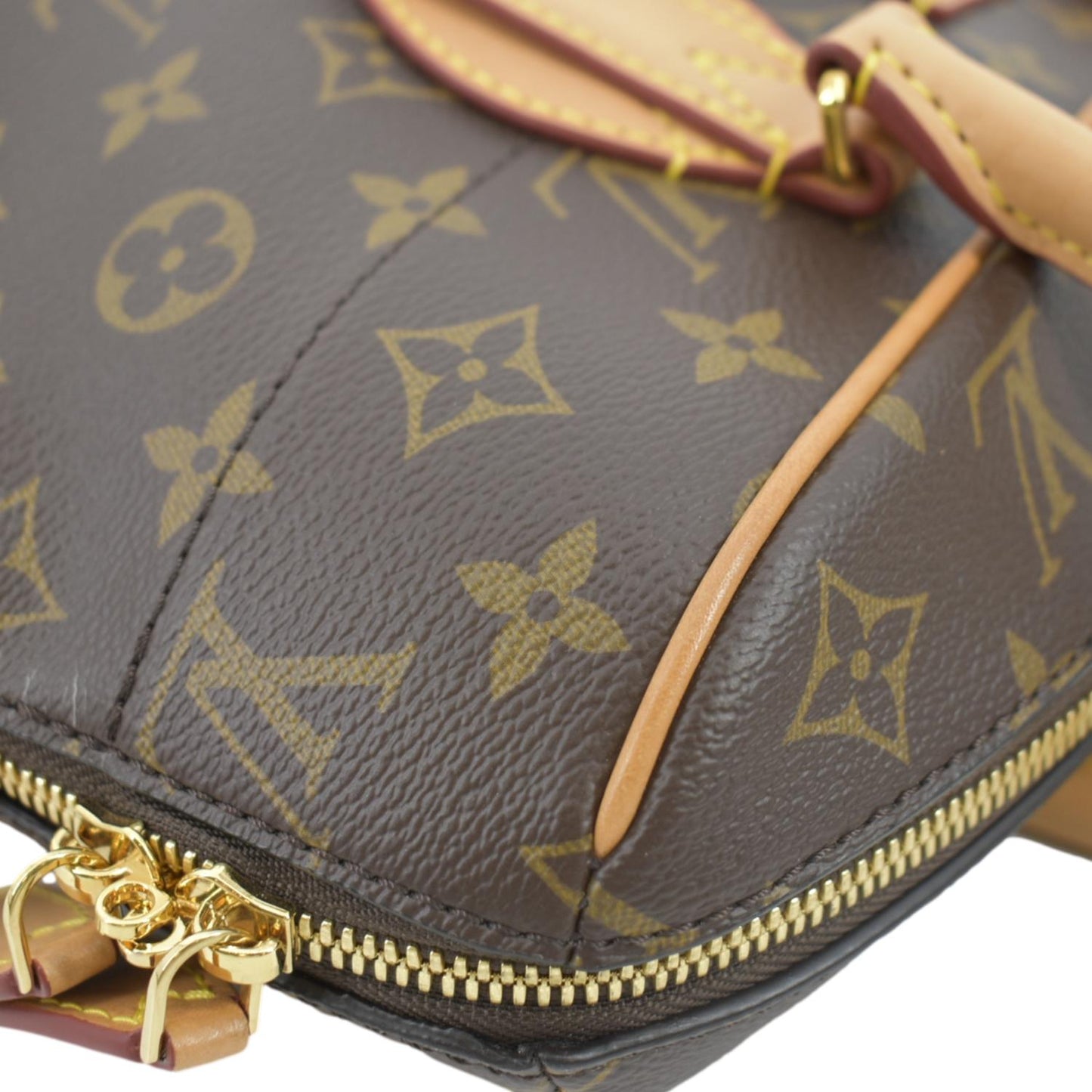 LOUIS VUITTON Carry All MM NM Monogram Canvas Shoulder Bag Brown