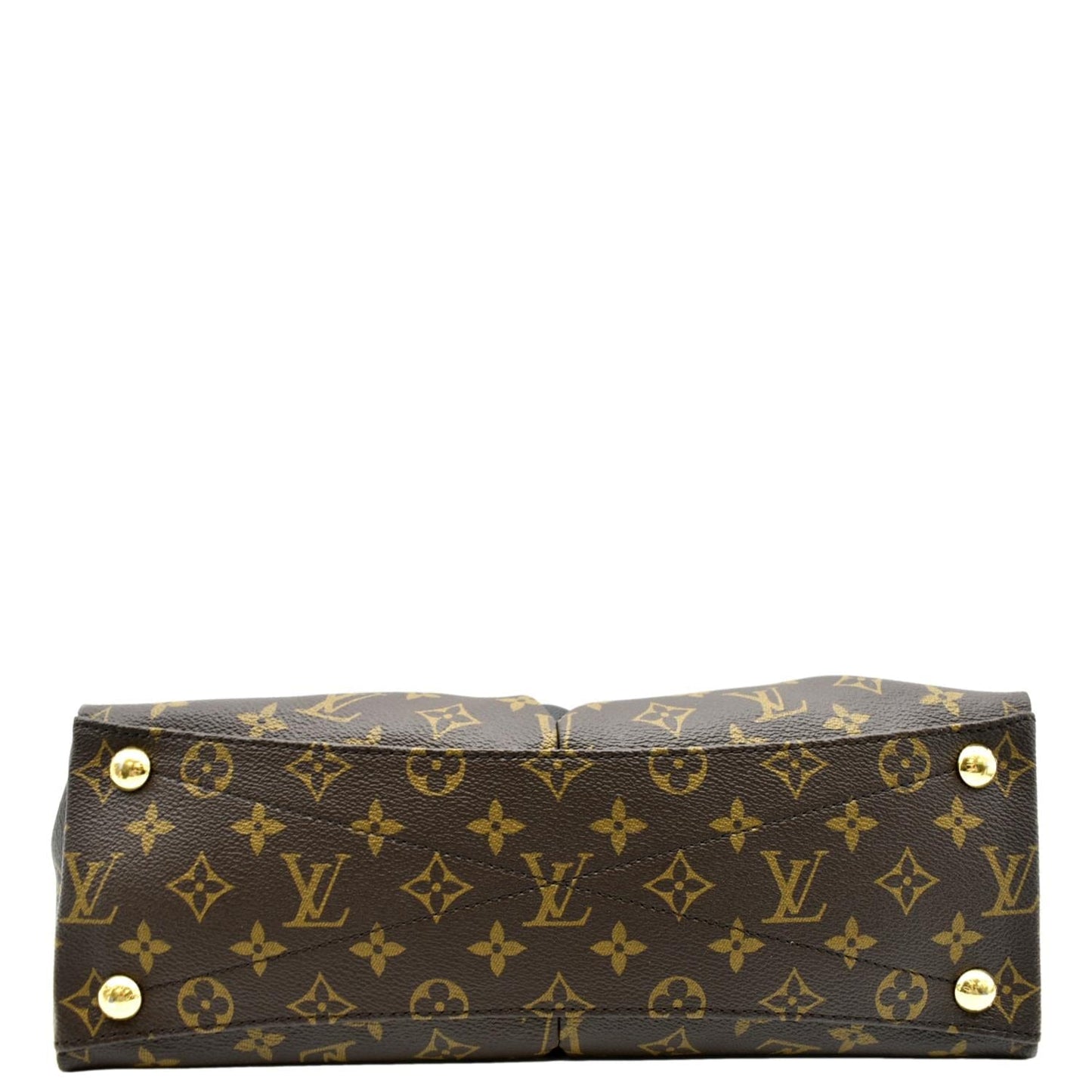 LOUIS VUITTON V TOTE MM Monogram Leather Hobo Bag Black