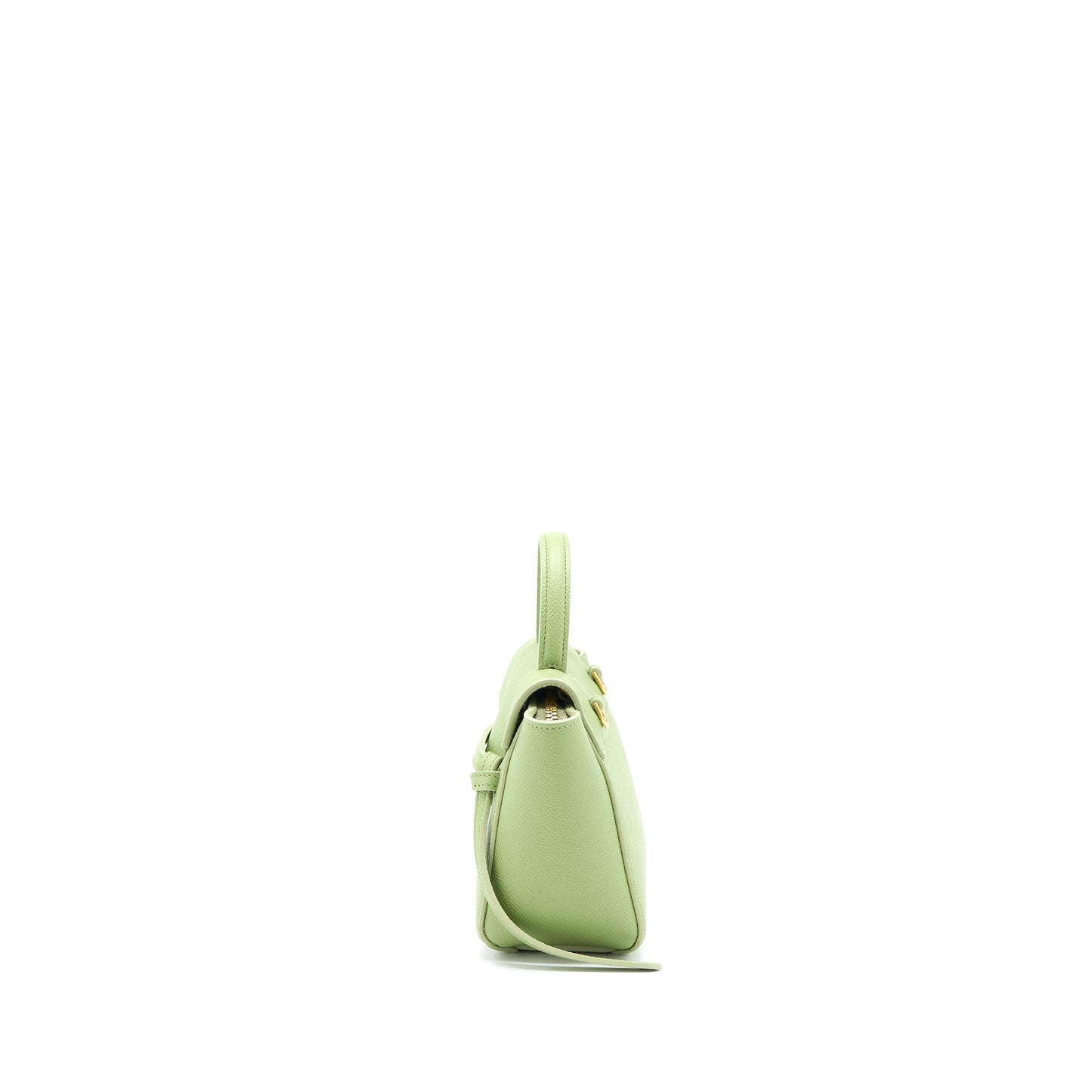 Celine Pico Belt Purse Grained Calfskin Light Green