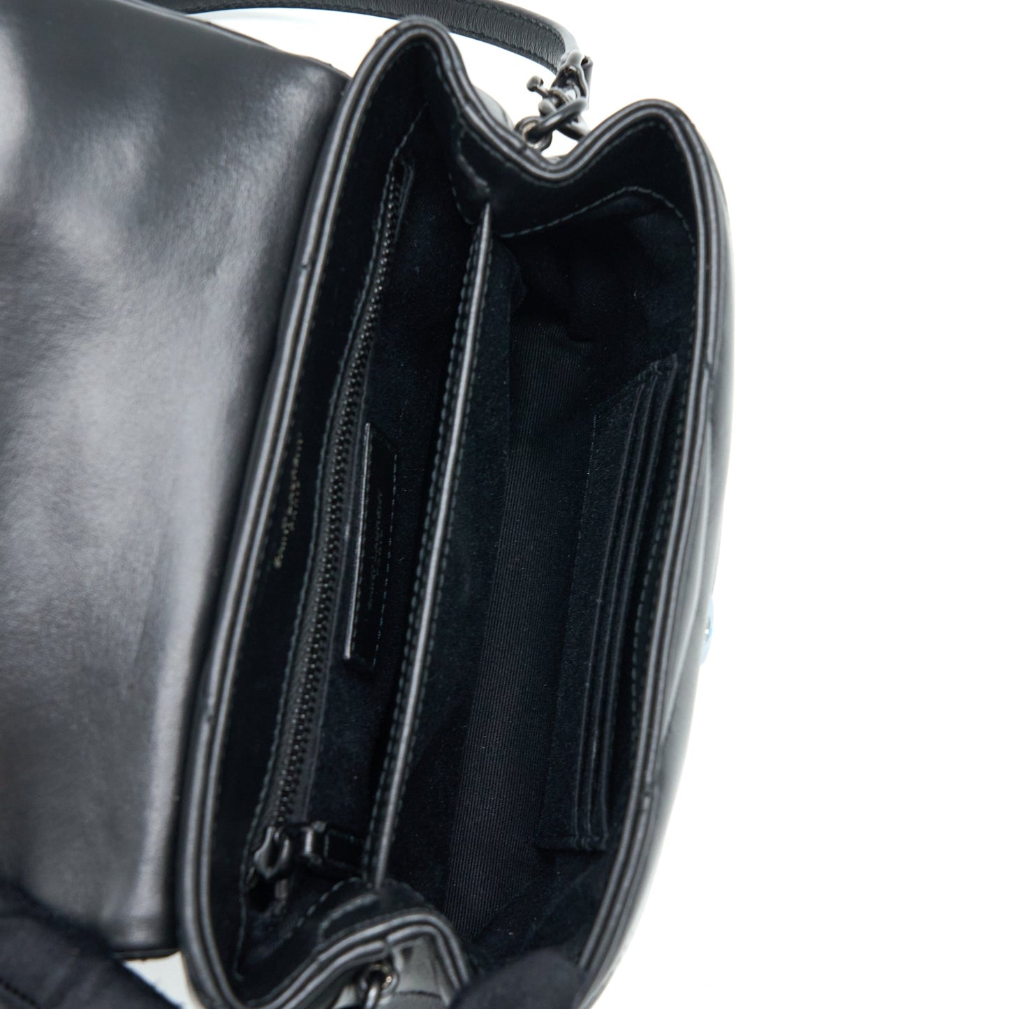 Saint Laurent Loulou Toy Strap Purse Calfskin Black With Black Hardware