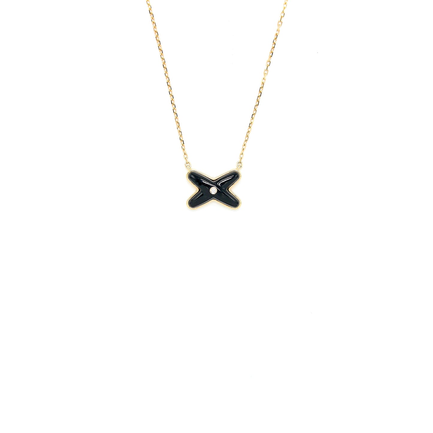 Chaumet Jeux De Liens Pendant Onyx/Rose Gold ne Diamond