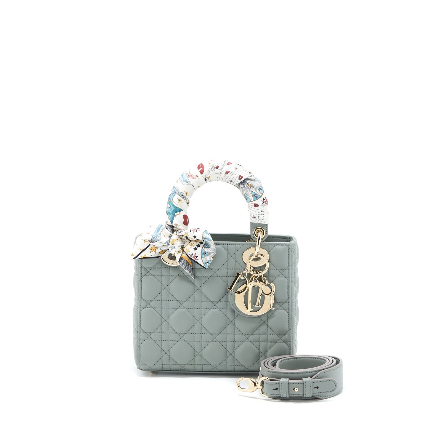 Dior Small Lady Dior My ABCDior Lambskin Cannage Gray