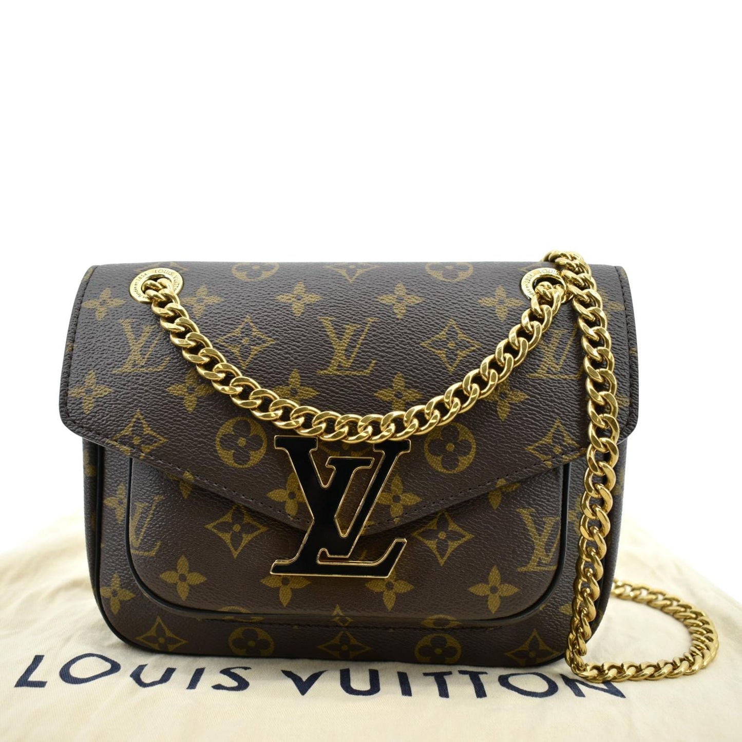 LOUIS VUITTON Passy NM Monogram Canvas Shoulder Bag Brown