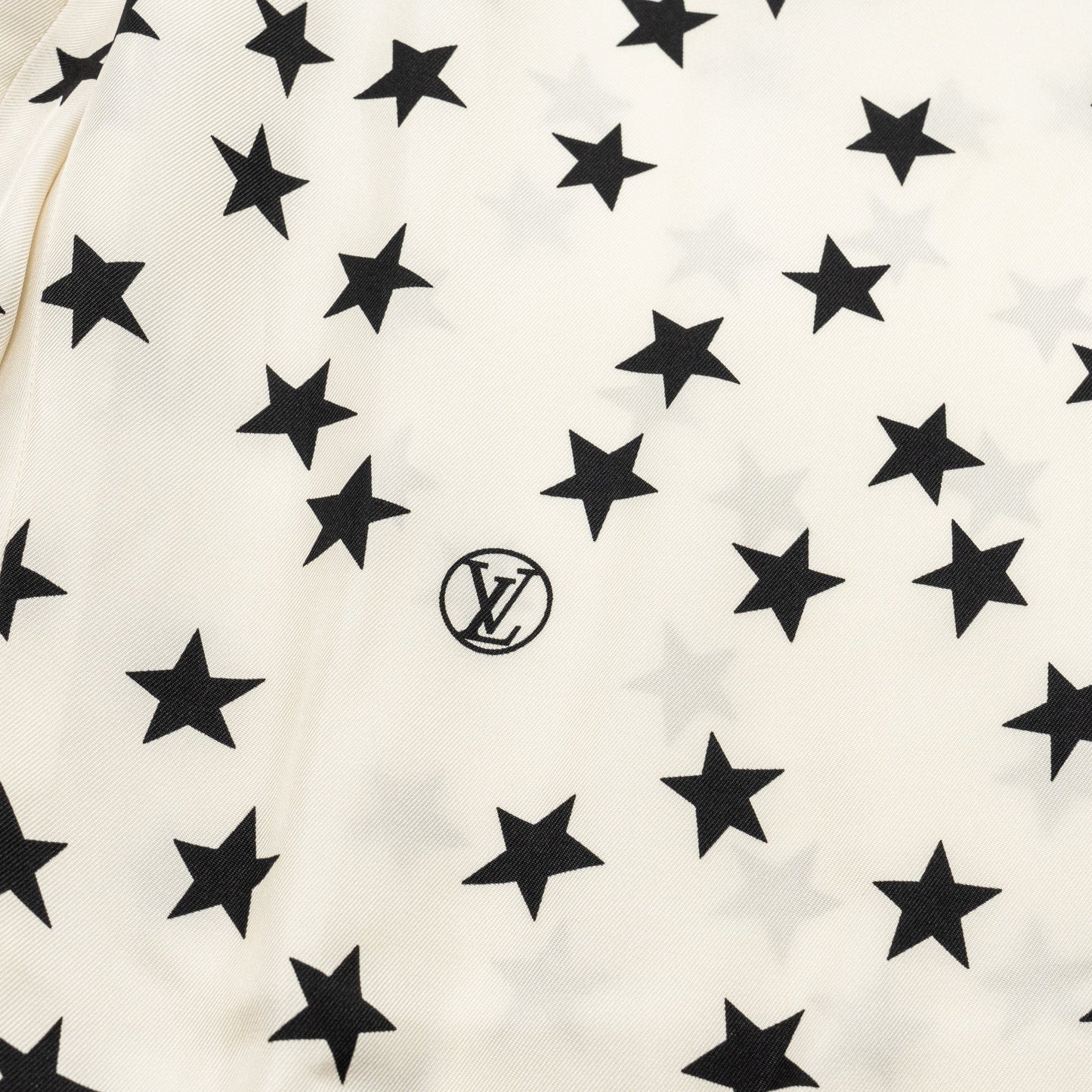 LOUIS VUITTON Size 36 Stars Silk Pajamas White/Black
