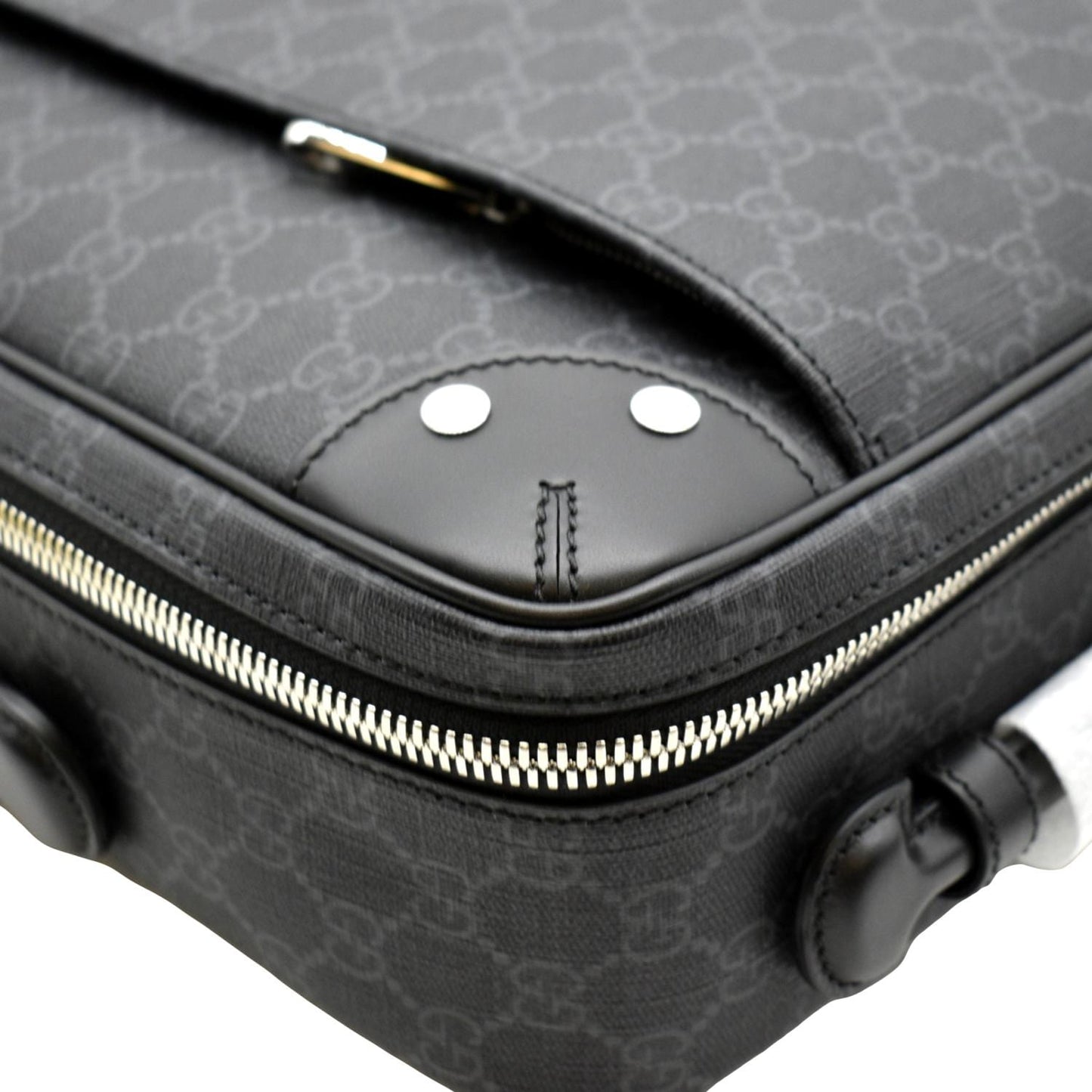 GUCCI GG Briefcase Supreme Canvas Backpack Bag Black 658543