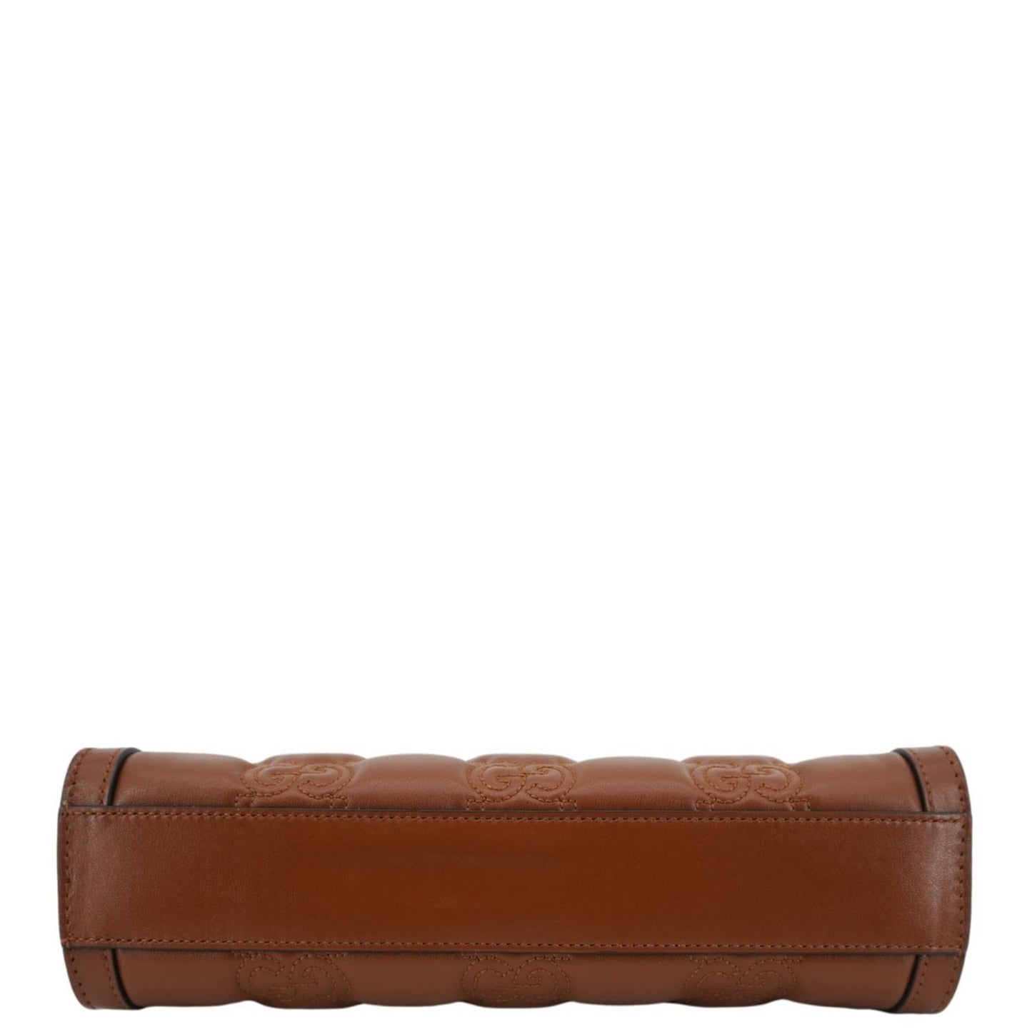 GUCCI Double G Small Matelasse Leather Shoulder Bag Brown 702200