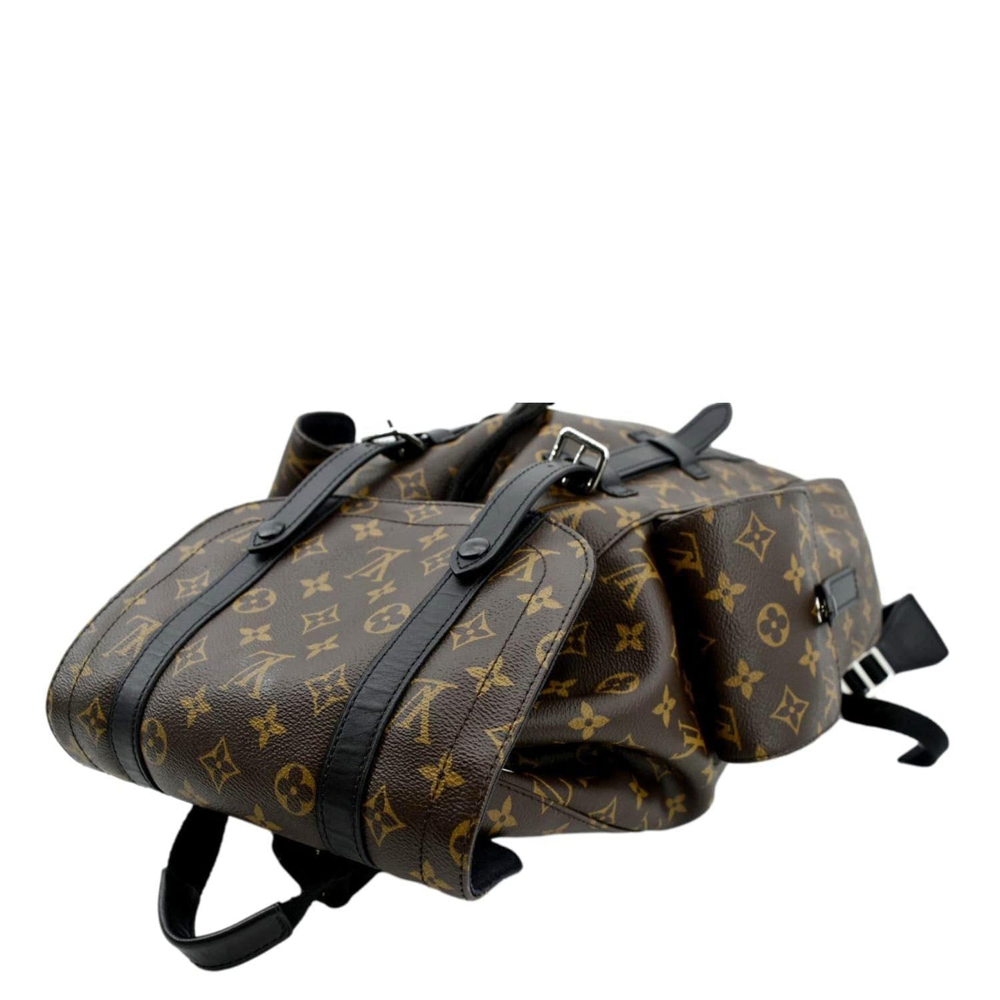 LOUIS VUITTON Christopher Monogram Macassar Canvas Backpack Bag Brown