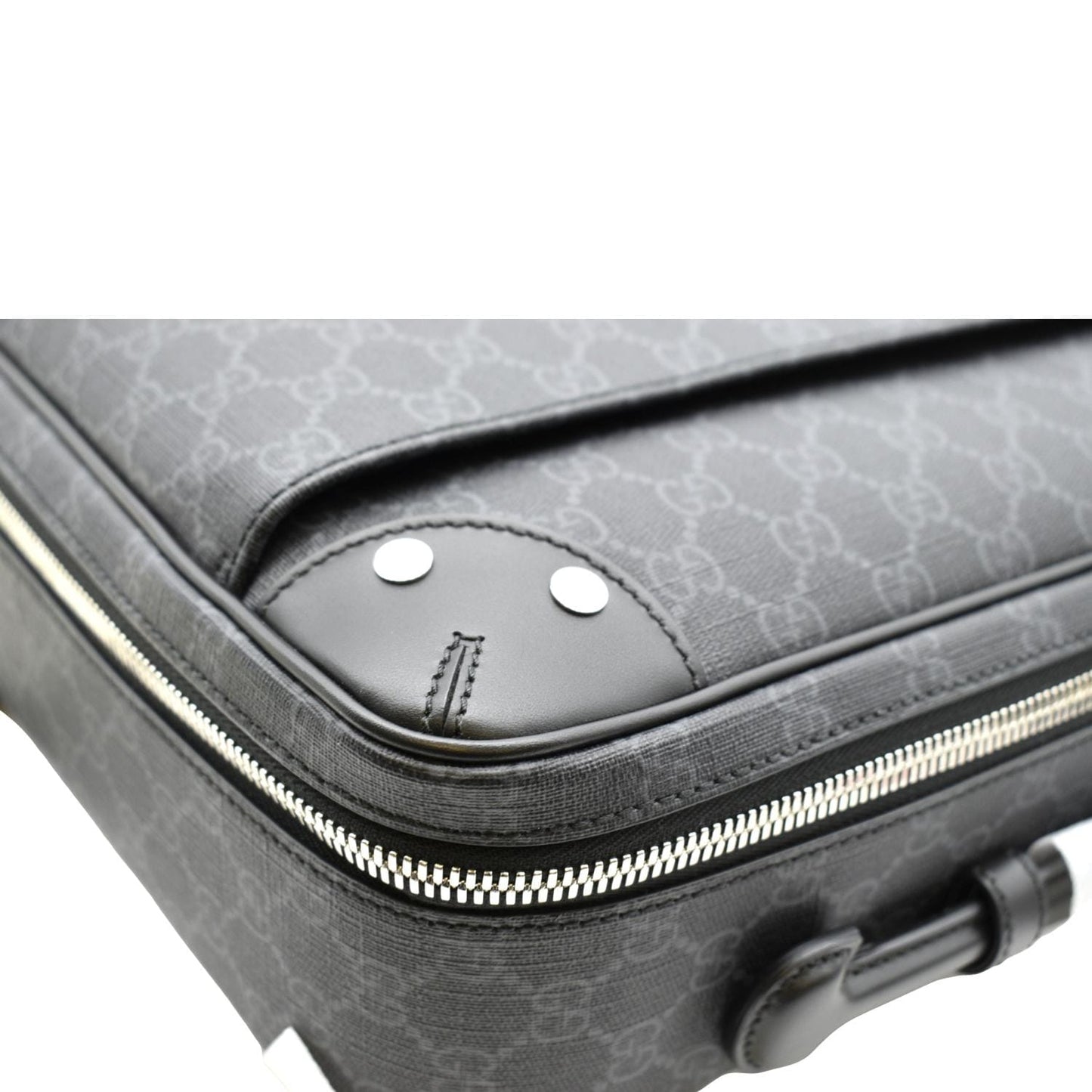 GUCCI GG Briefcase Supreme Canvas Backpack Bag Black 658543
