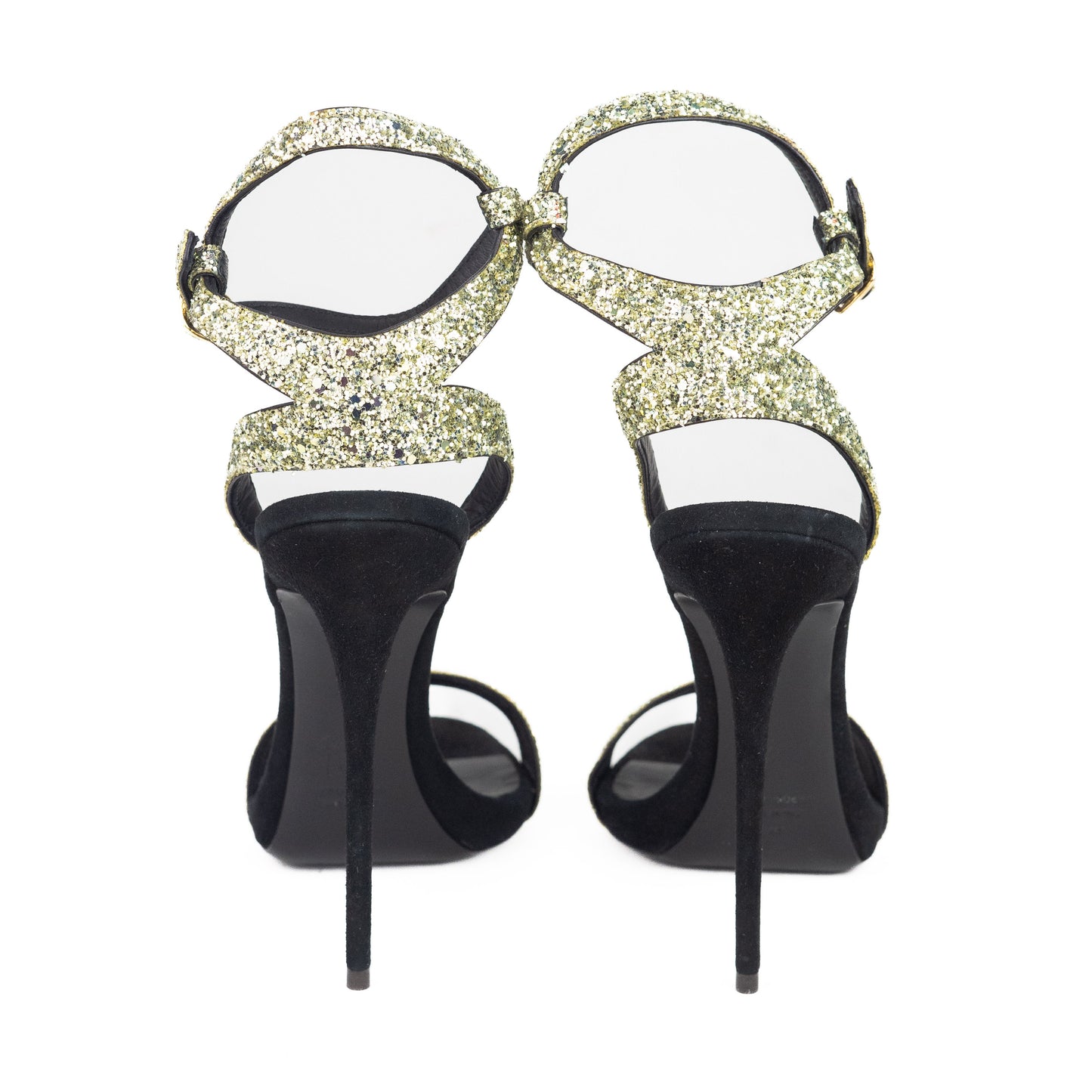 Giuseppe Green and black glitter sandals