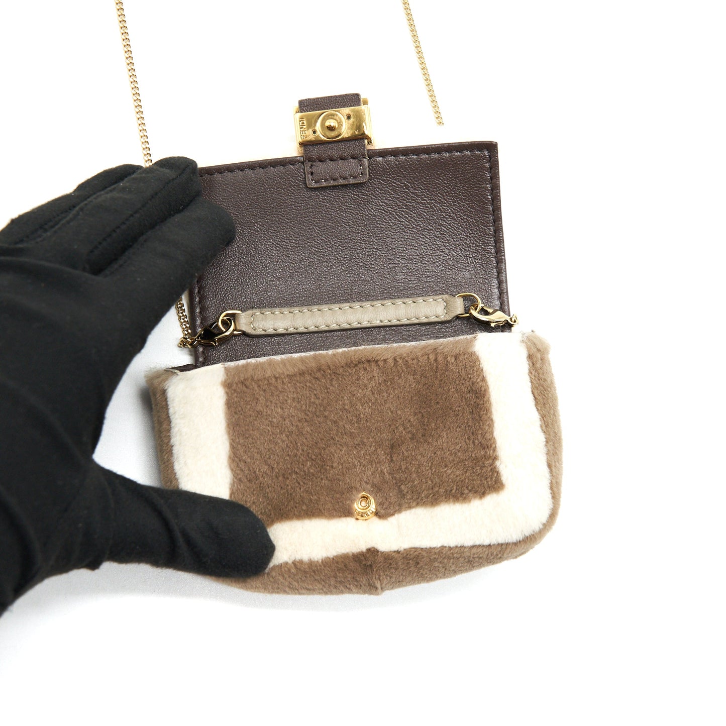 FENDI Nano Baguette Brown Mink Charm