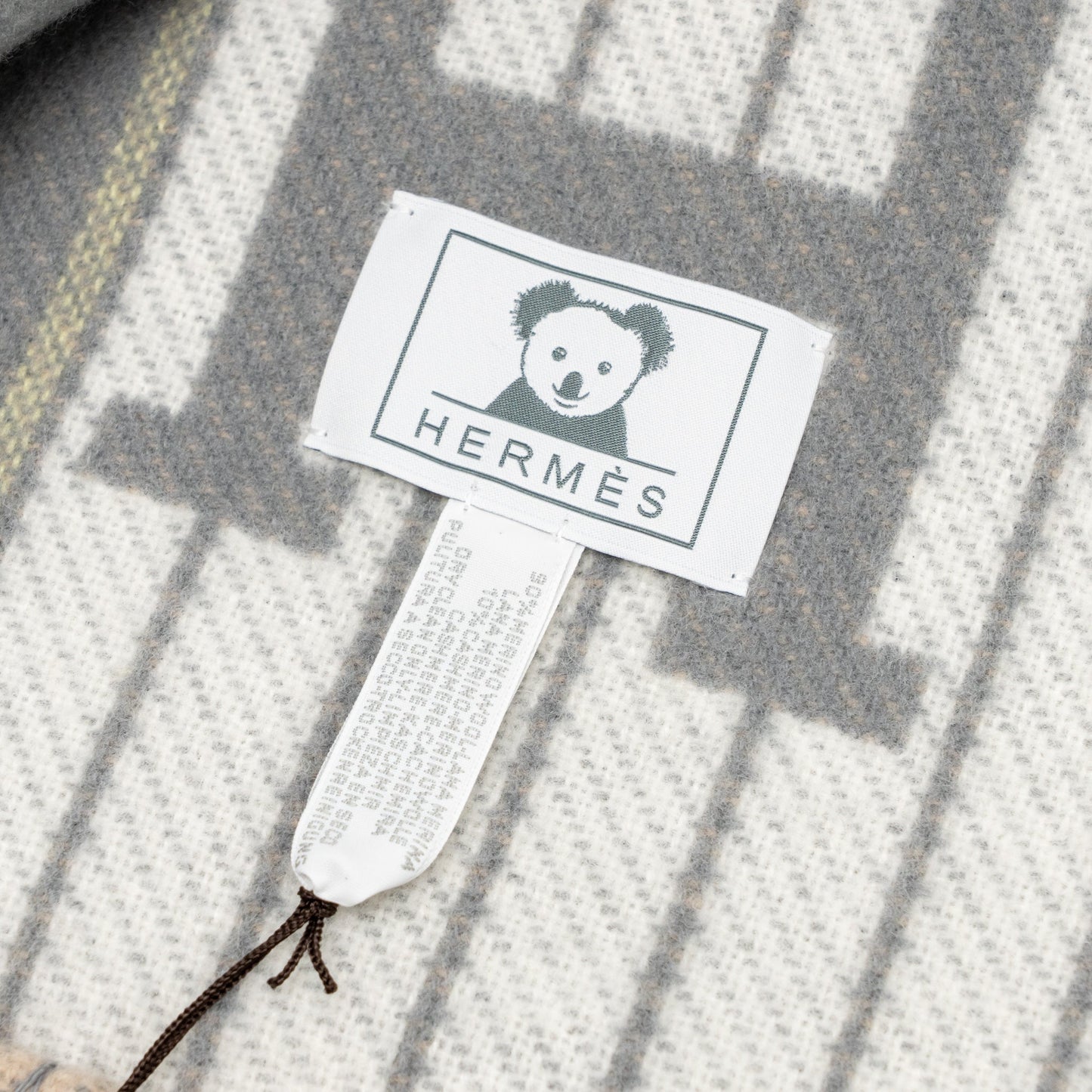 Hermes Avalon Cabriole Blanket Merino Wool/Cashmere gris perle